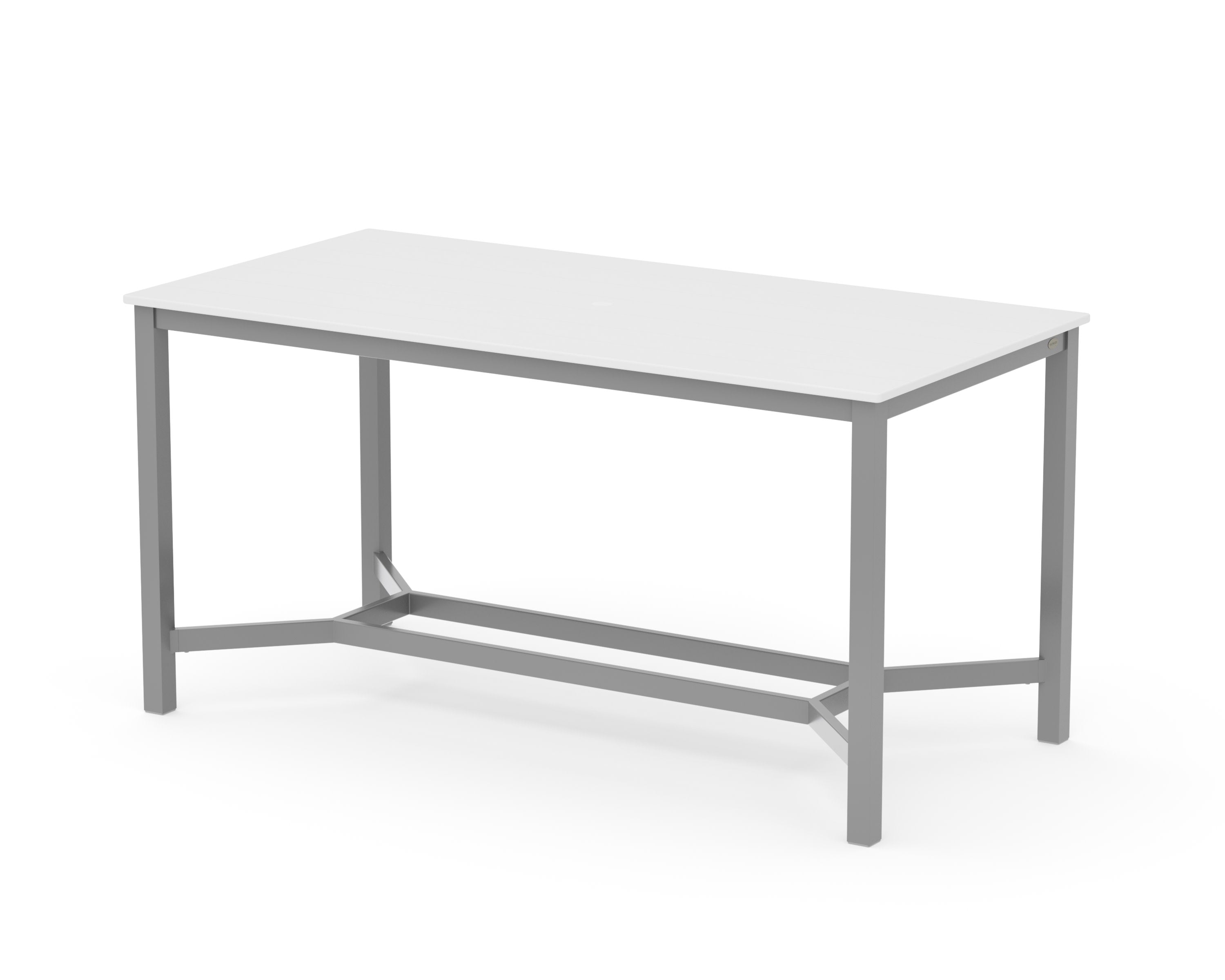 Main Street 36 x 72 Counter Table in Silver / White