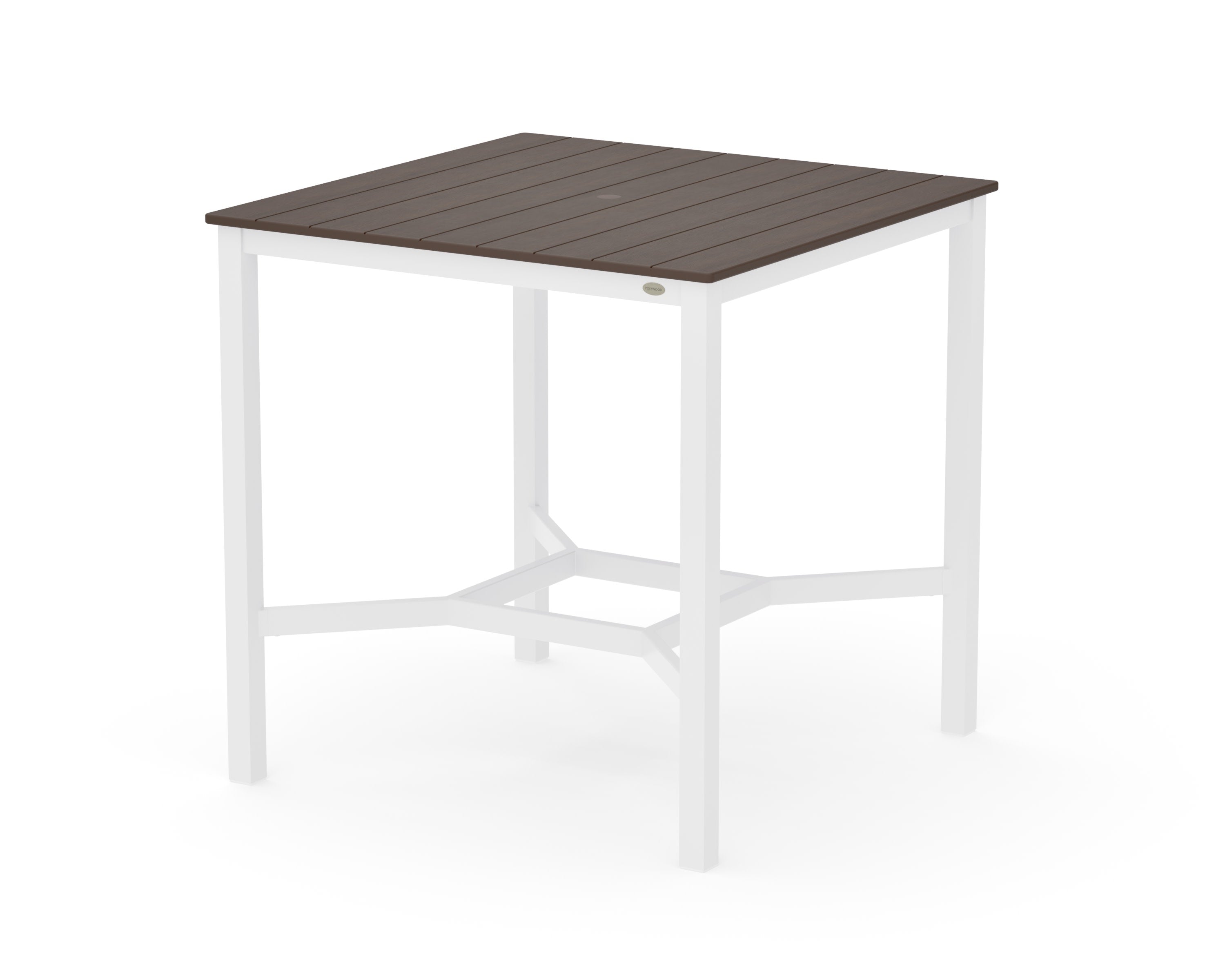 Main Street 42 x 42 Bar Table in White / Kona