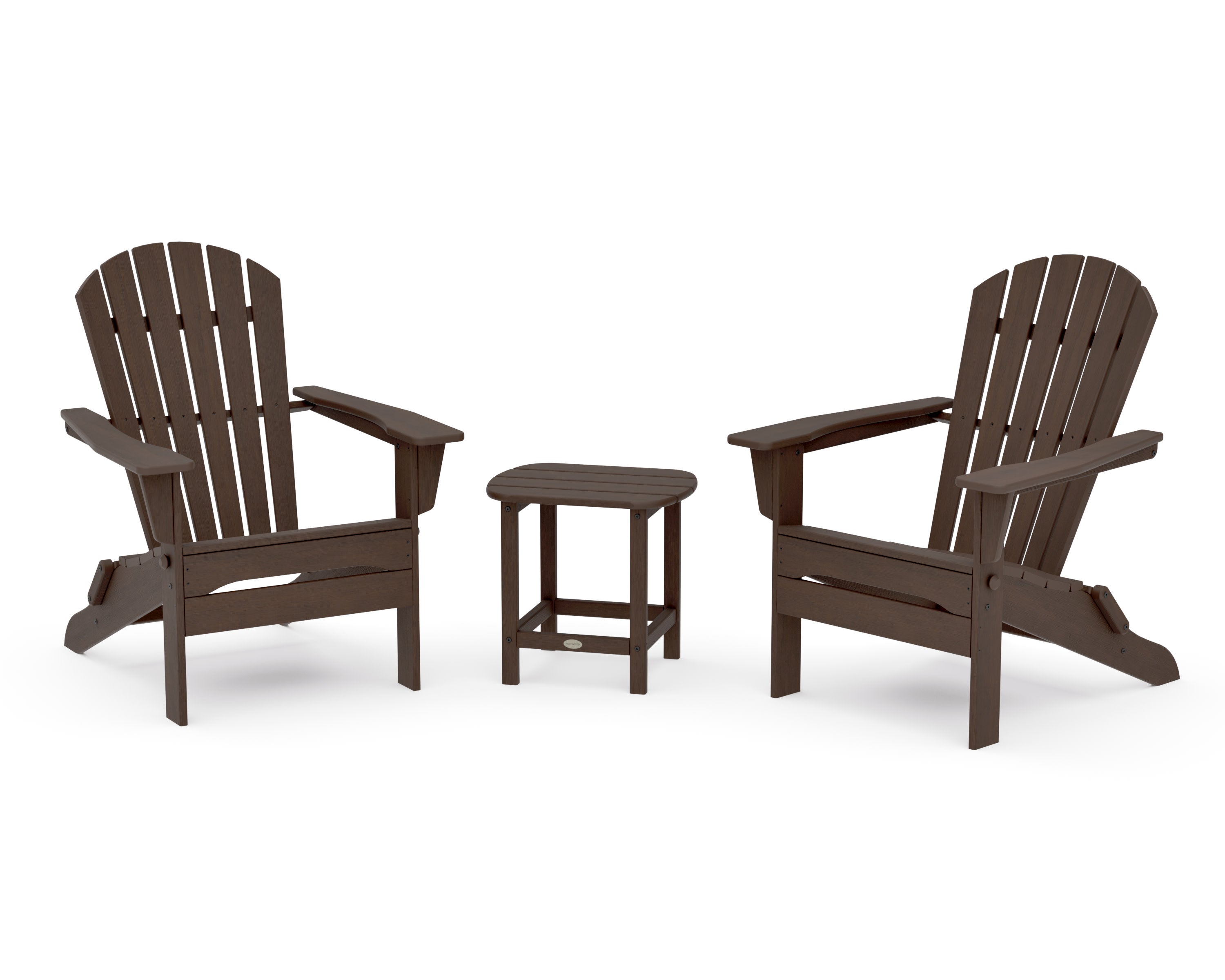 South Beach 3-Piece Folding Adirondack Set in Kona