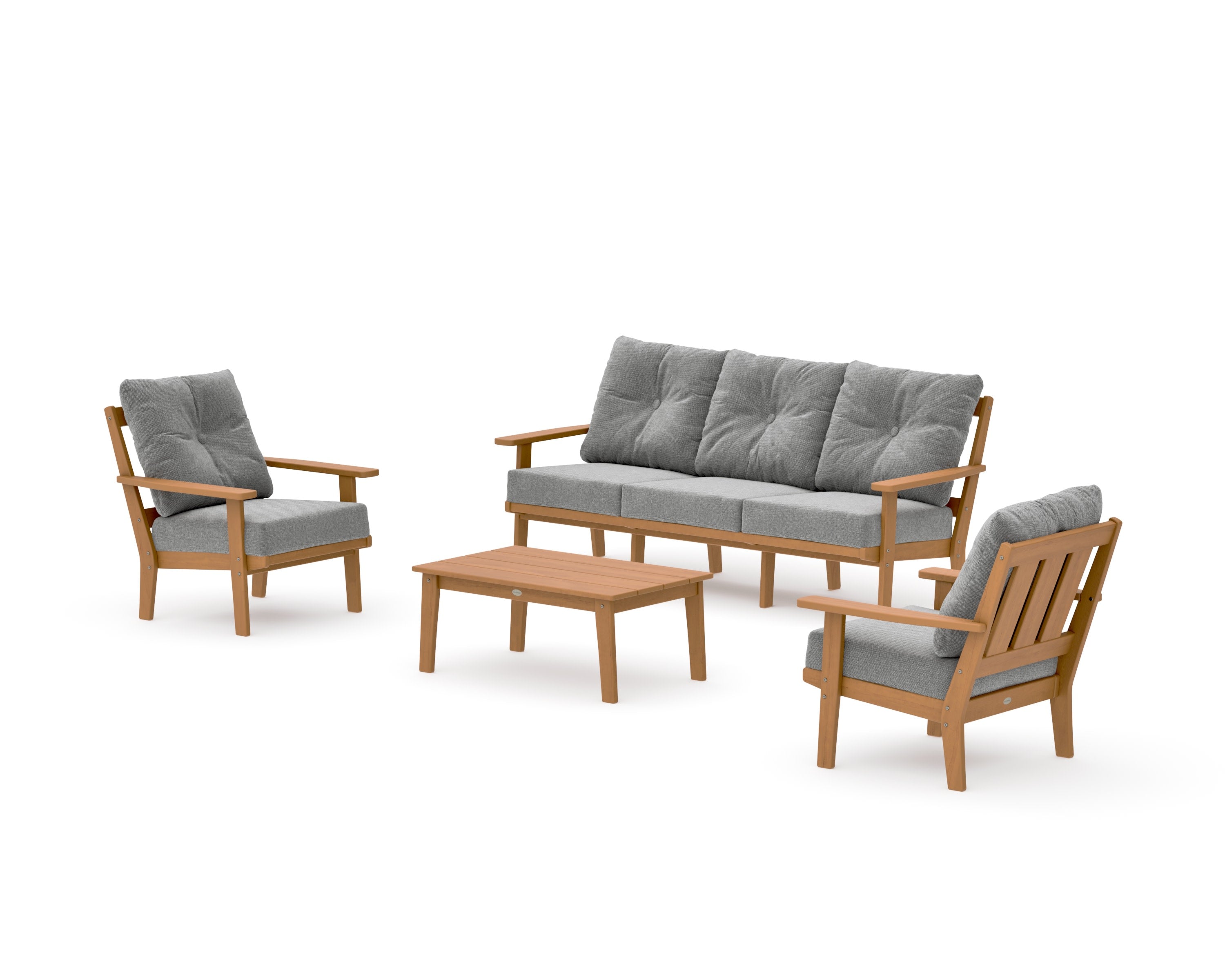 Oxford 4-Piece Deep Seating Set with Sofa in Natural / Grey Mist