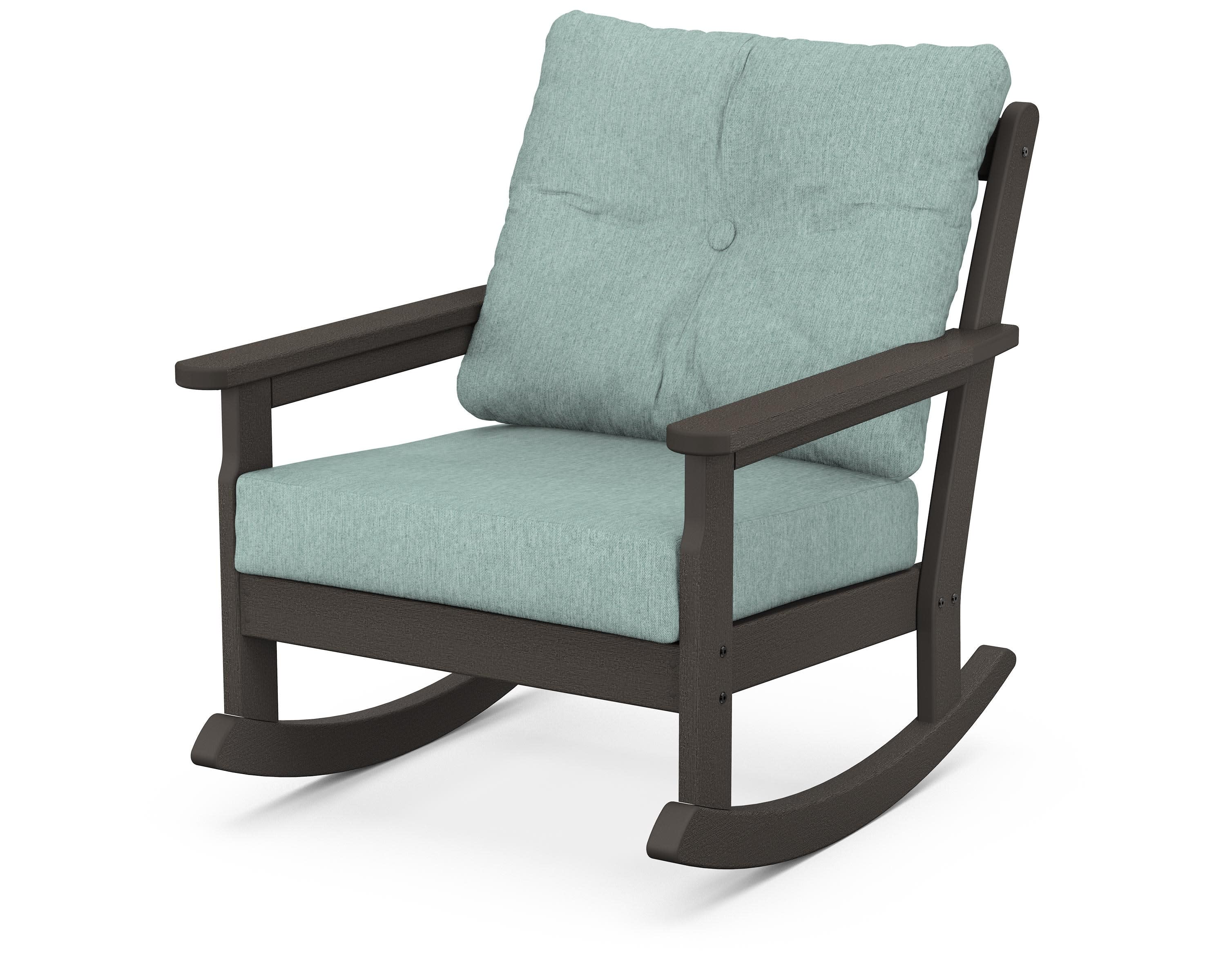 Vineyard Deep Seating Rocking Chair in Vintage Coffee / Glacier Spa