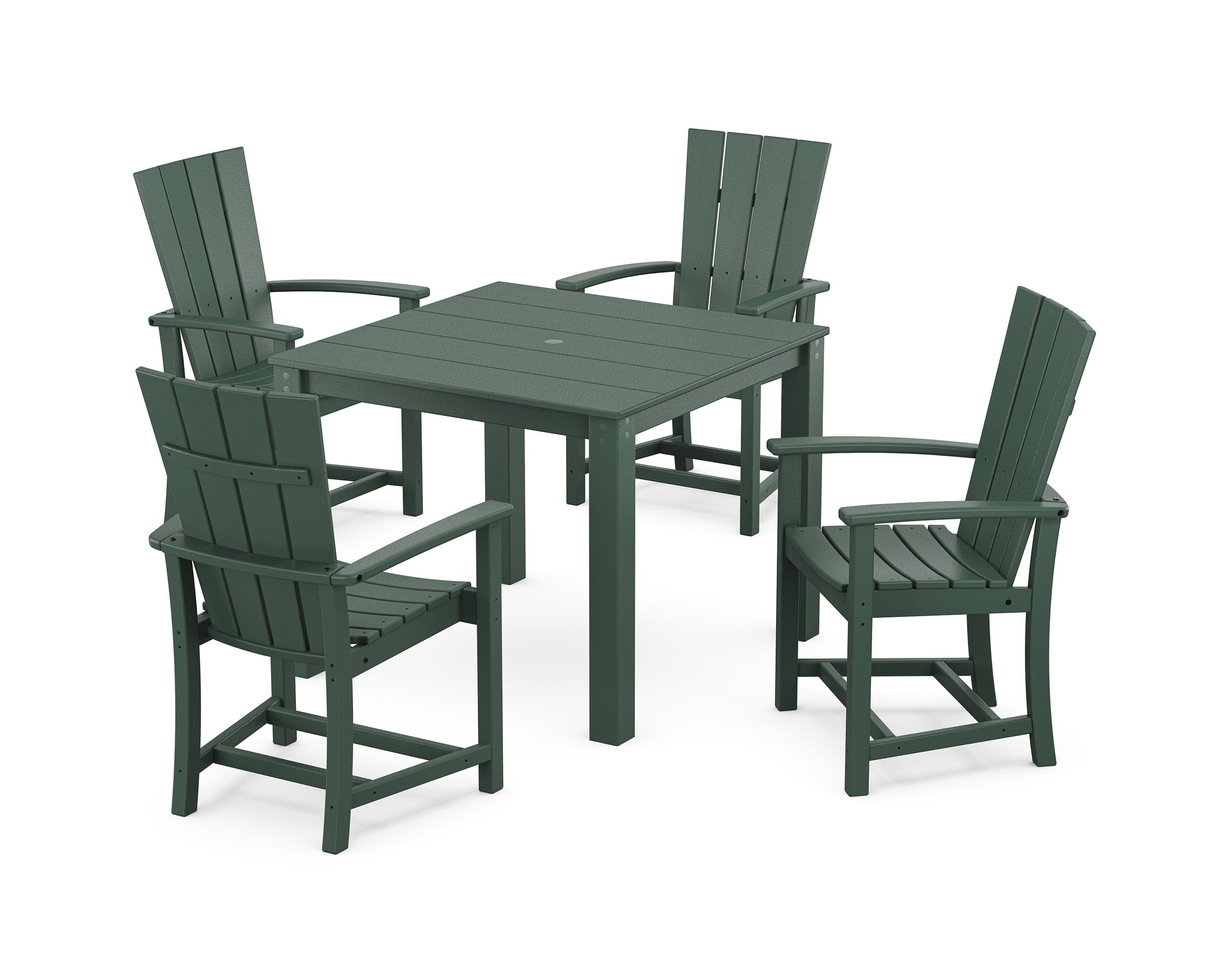 Quattro 5-Piece Parsons Dining Set in Green