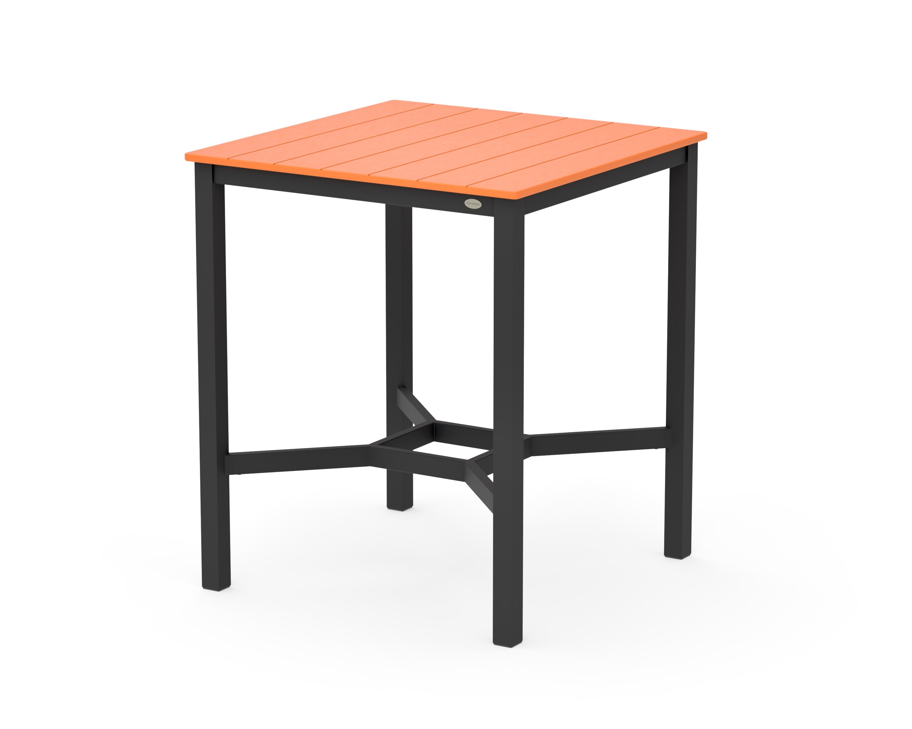 Main Street 36 x 36 Bar Table in Black / Tangerine