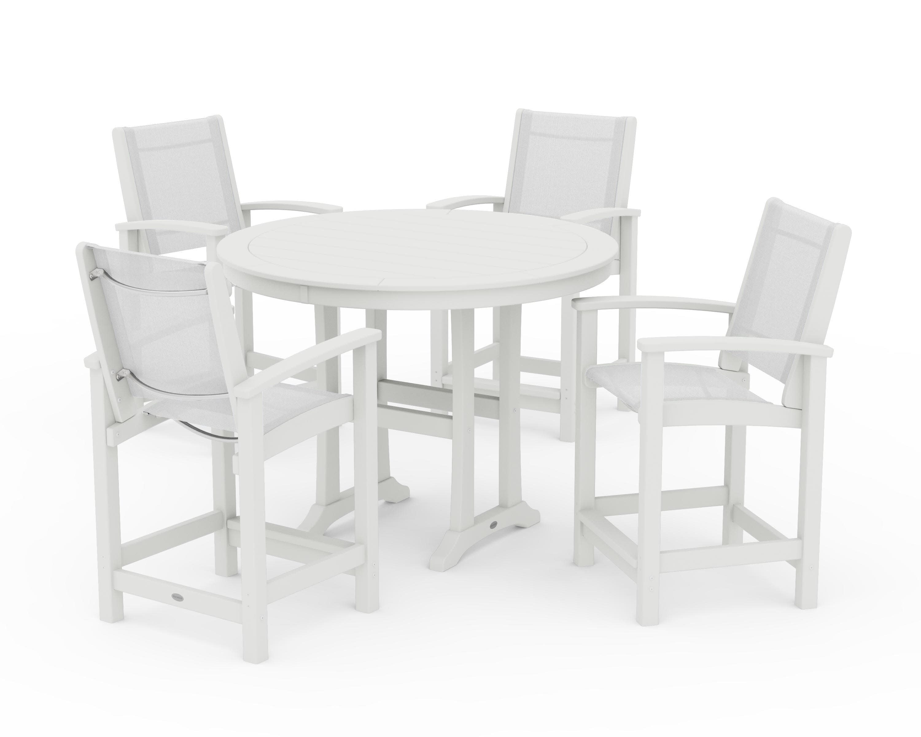 Coastal 5-Piece Counter Set in Vintage White / White Sling