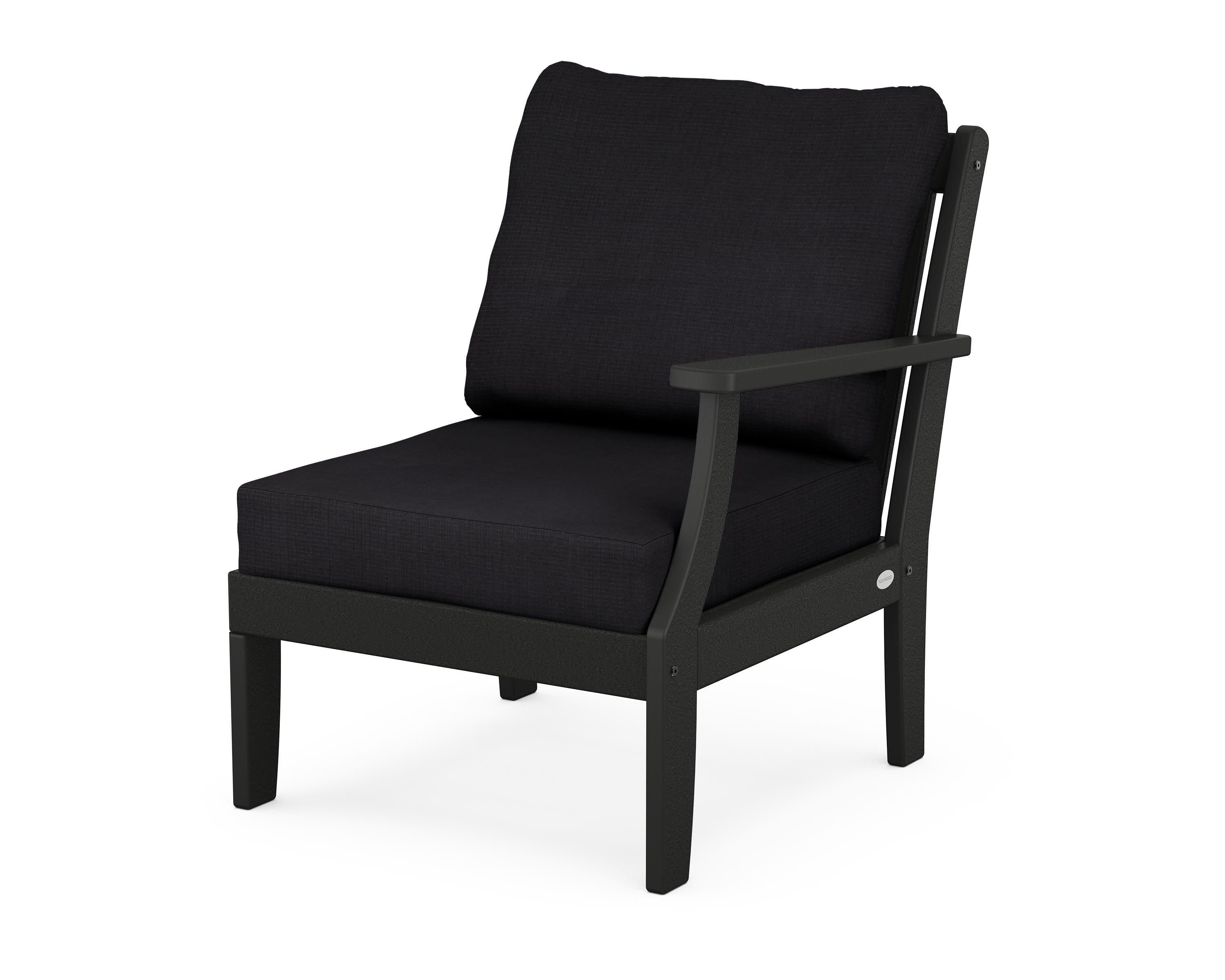 Braxton Modular Right Arm Chair in Black / Midnight Linen