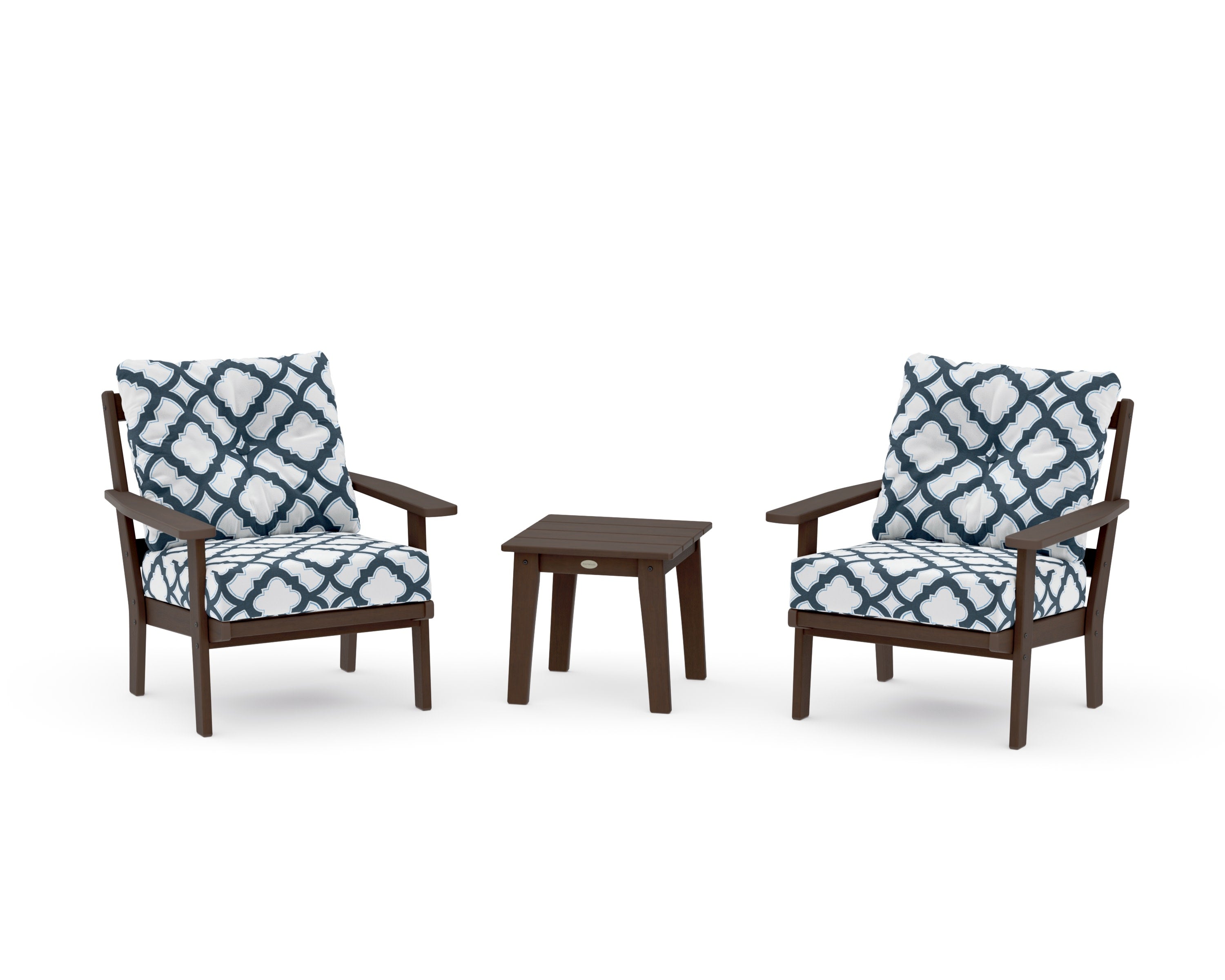 Prairie 3-Piece Deep Seating Set in Kona / Trellis Marine Indigo