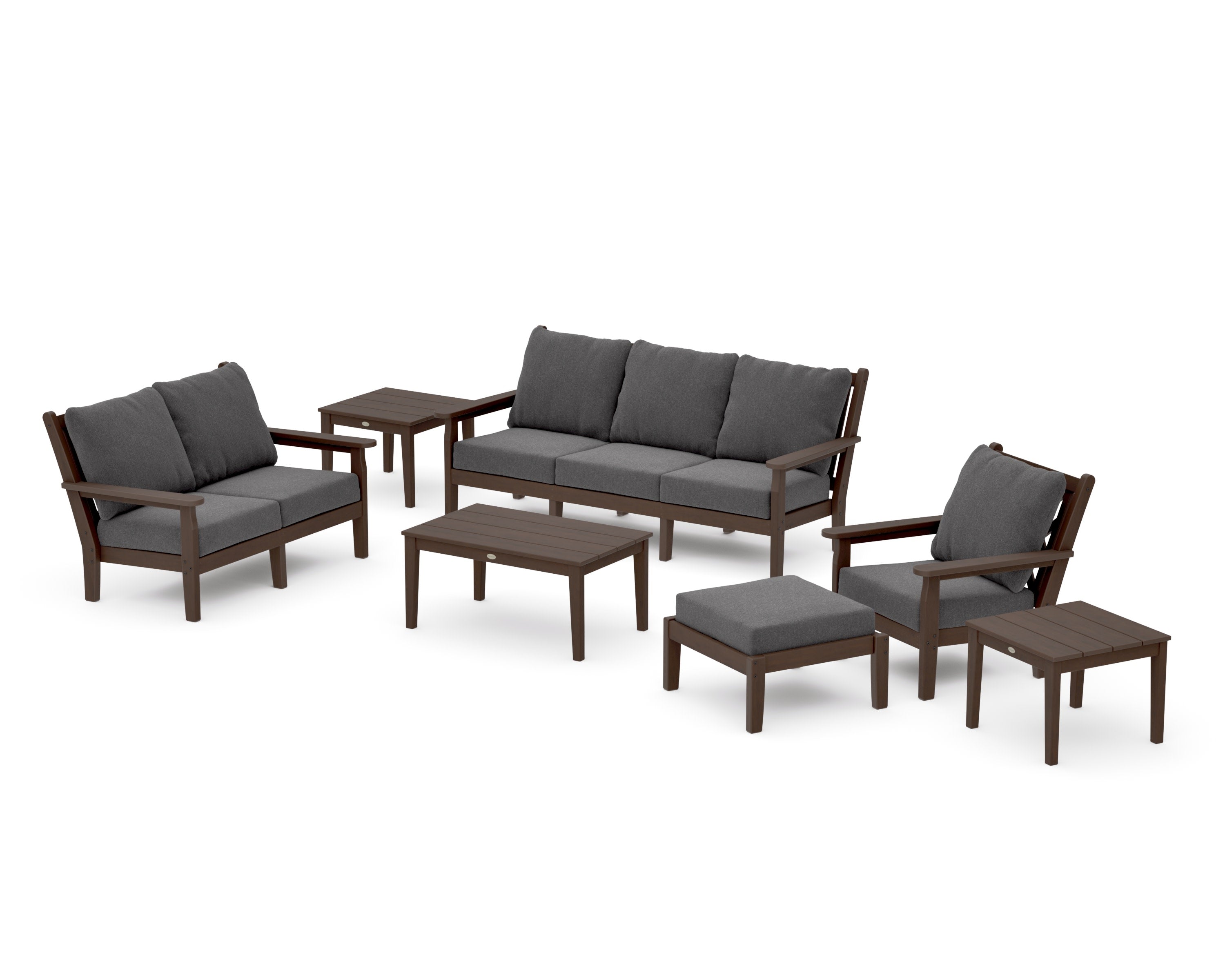 Chippendale 7-Piece Deep Seating Set in Kona / Ash Charcoal