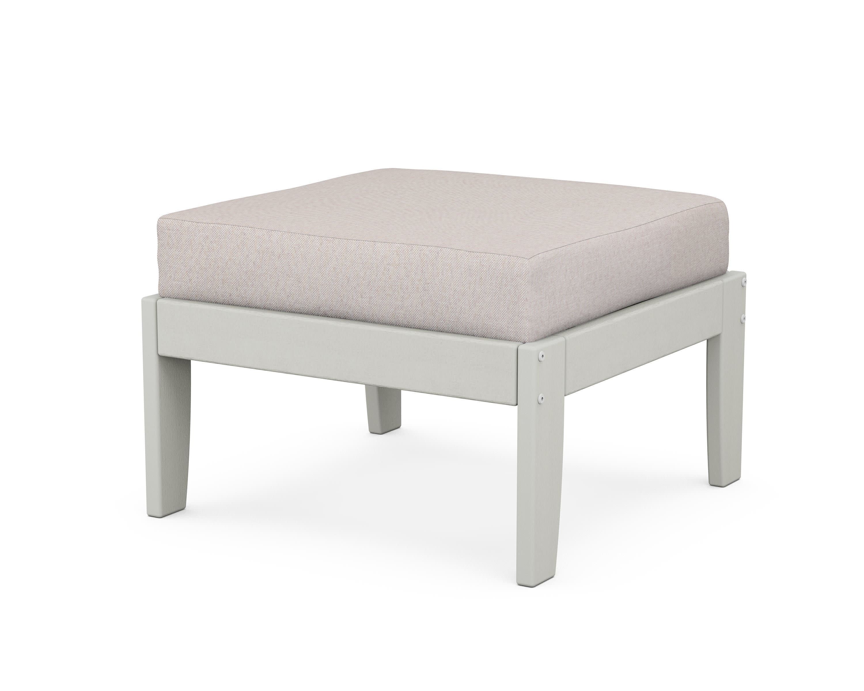 Modular Ottoman - Classic in Vintage White / Dune Burlap