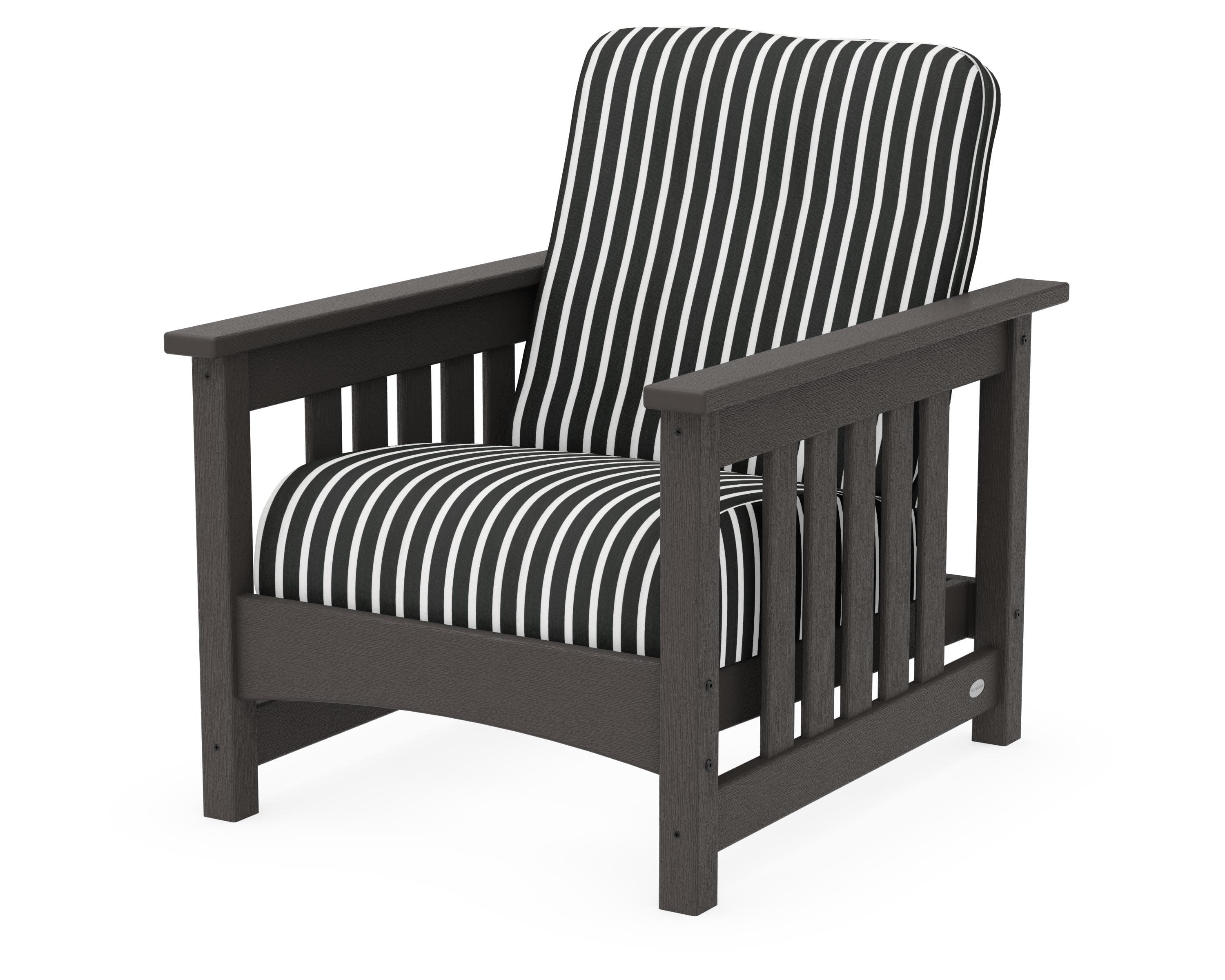 Club Mission Chair in Vintage Coffee / Shore Classic