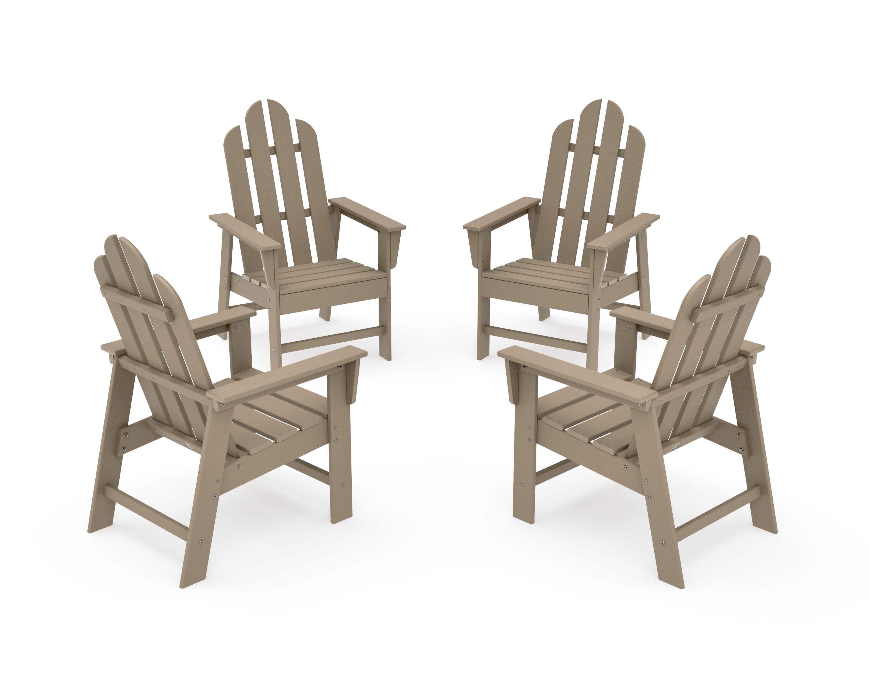 Long Island 4-Piece Upright Adirondack Conversation Set in Vintage Sahara