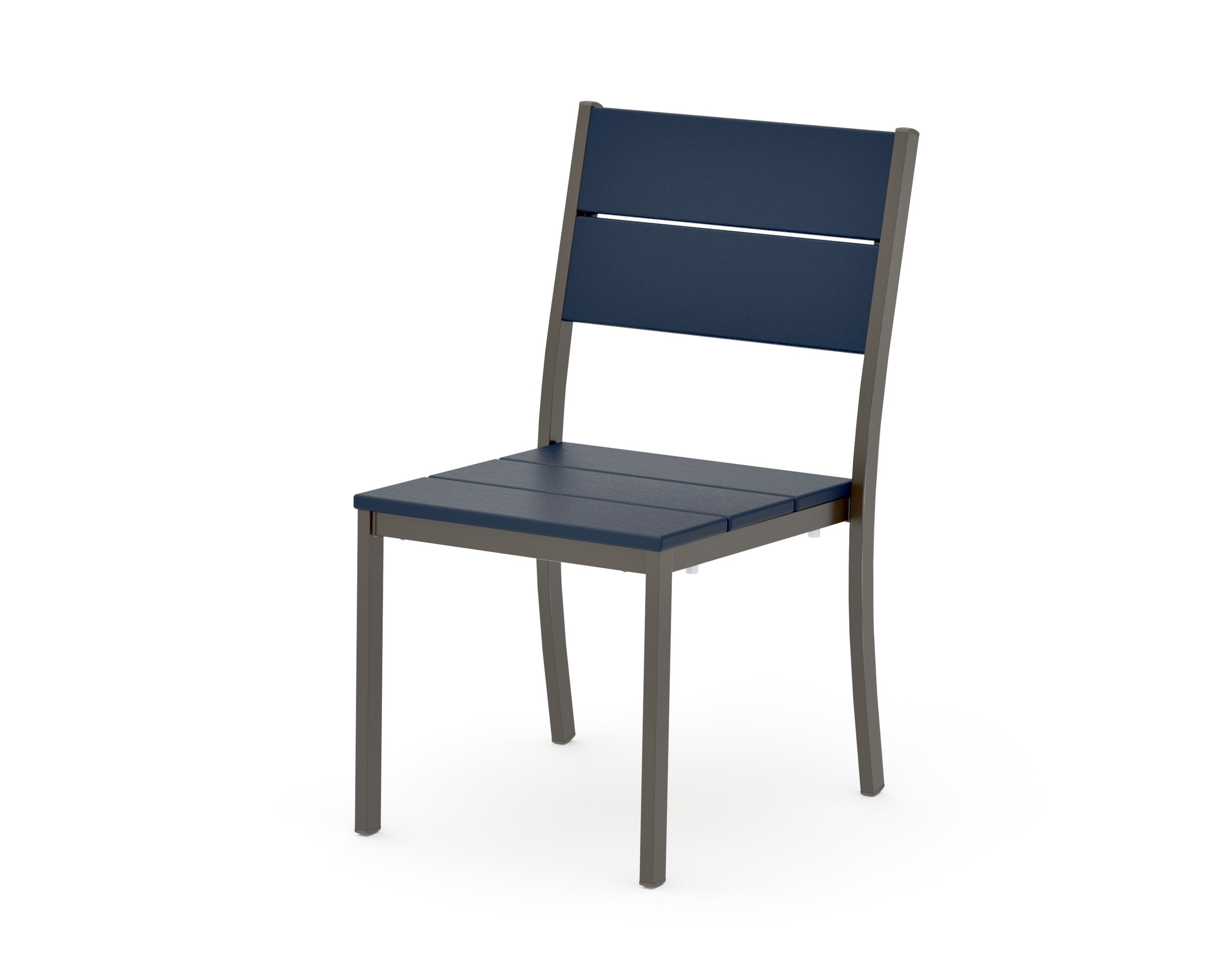 Main Street Stacking Dining Side Chair in Bronze / Navy