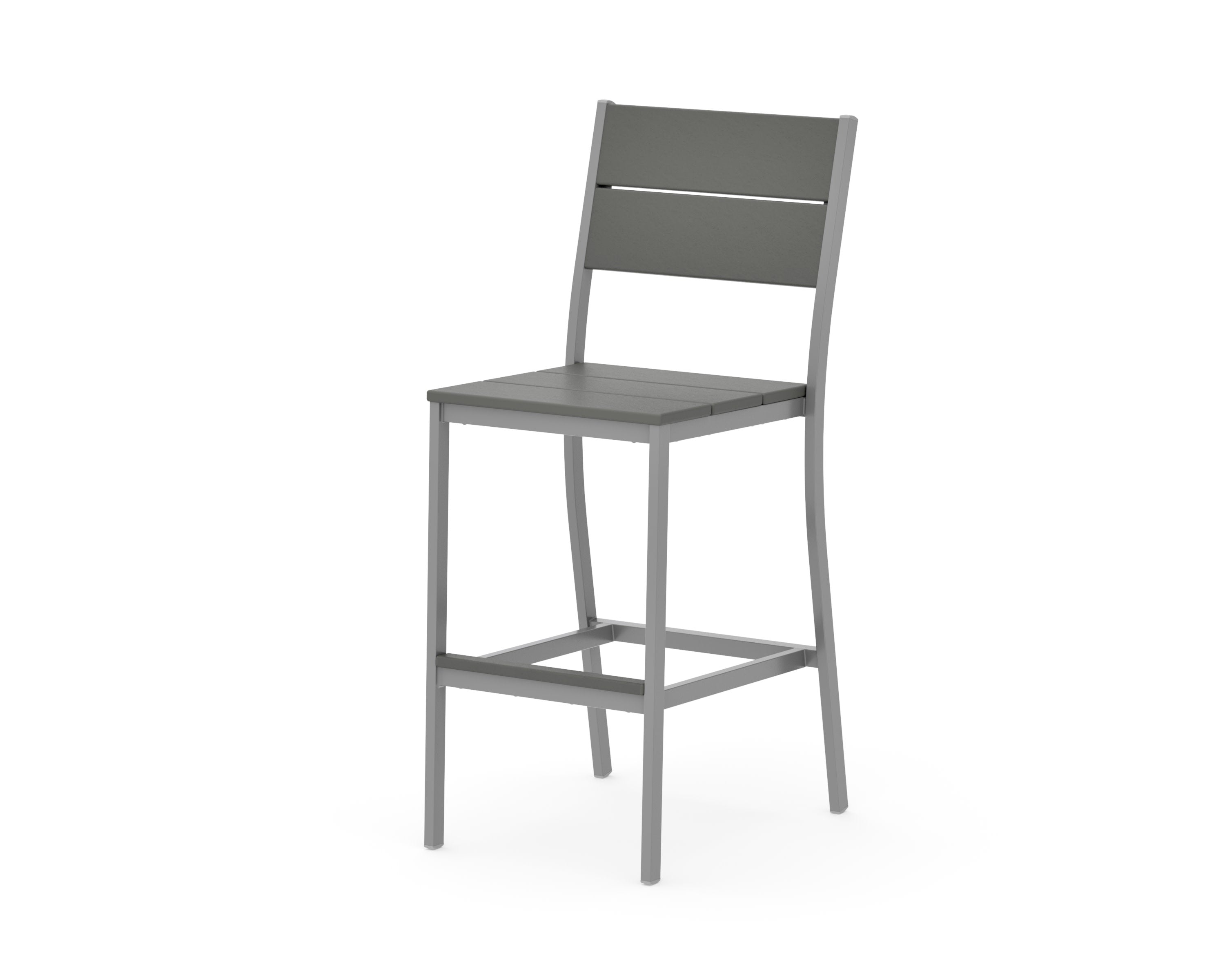 Main Street Bar Side Chair in Silver / Slate Grey
