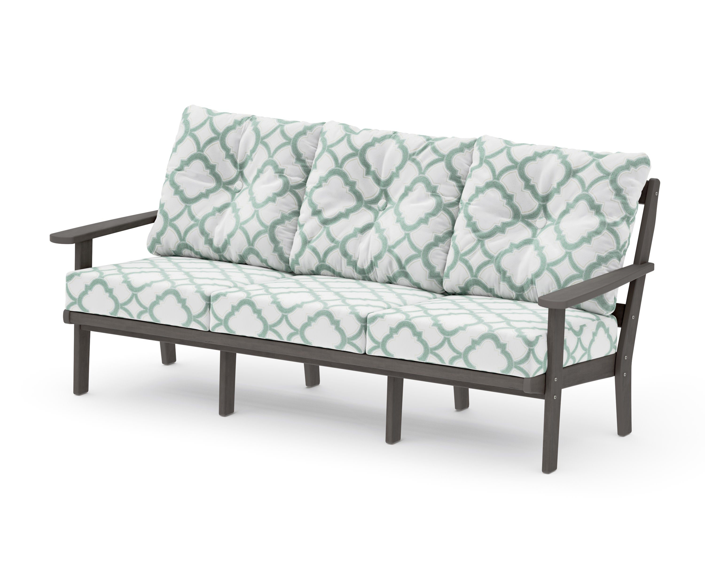 Mission Deep Seating Sofa in Driftwood / Trellis Glacier Spa