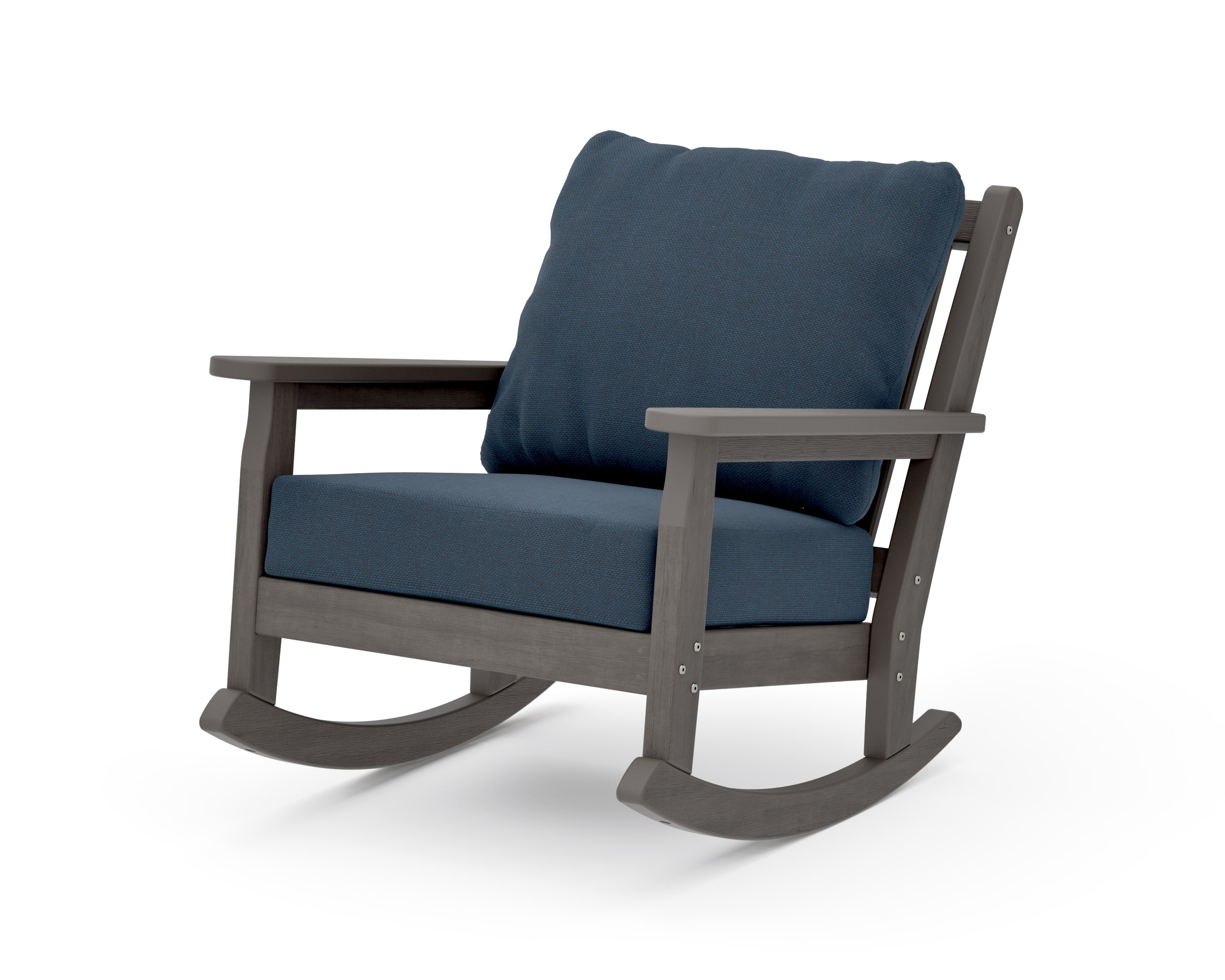 Chippendale Deep Seating Rocking Chair in Driftwood / Marine Indigo