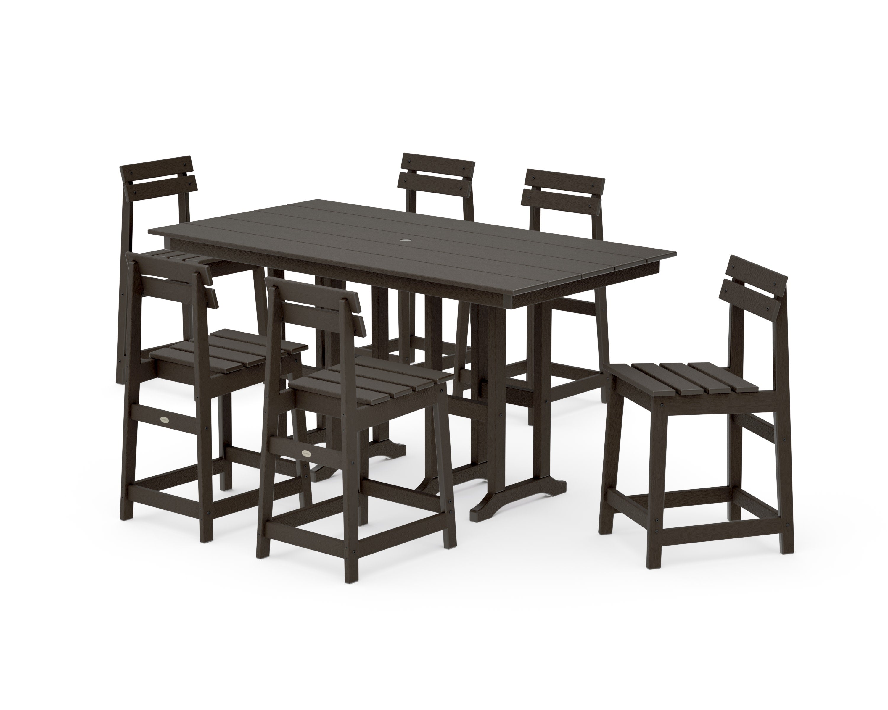 Modern Studio Plaza Counter Chair 7-Piece Set in Vintage Coffee