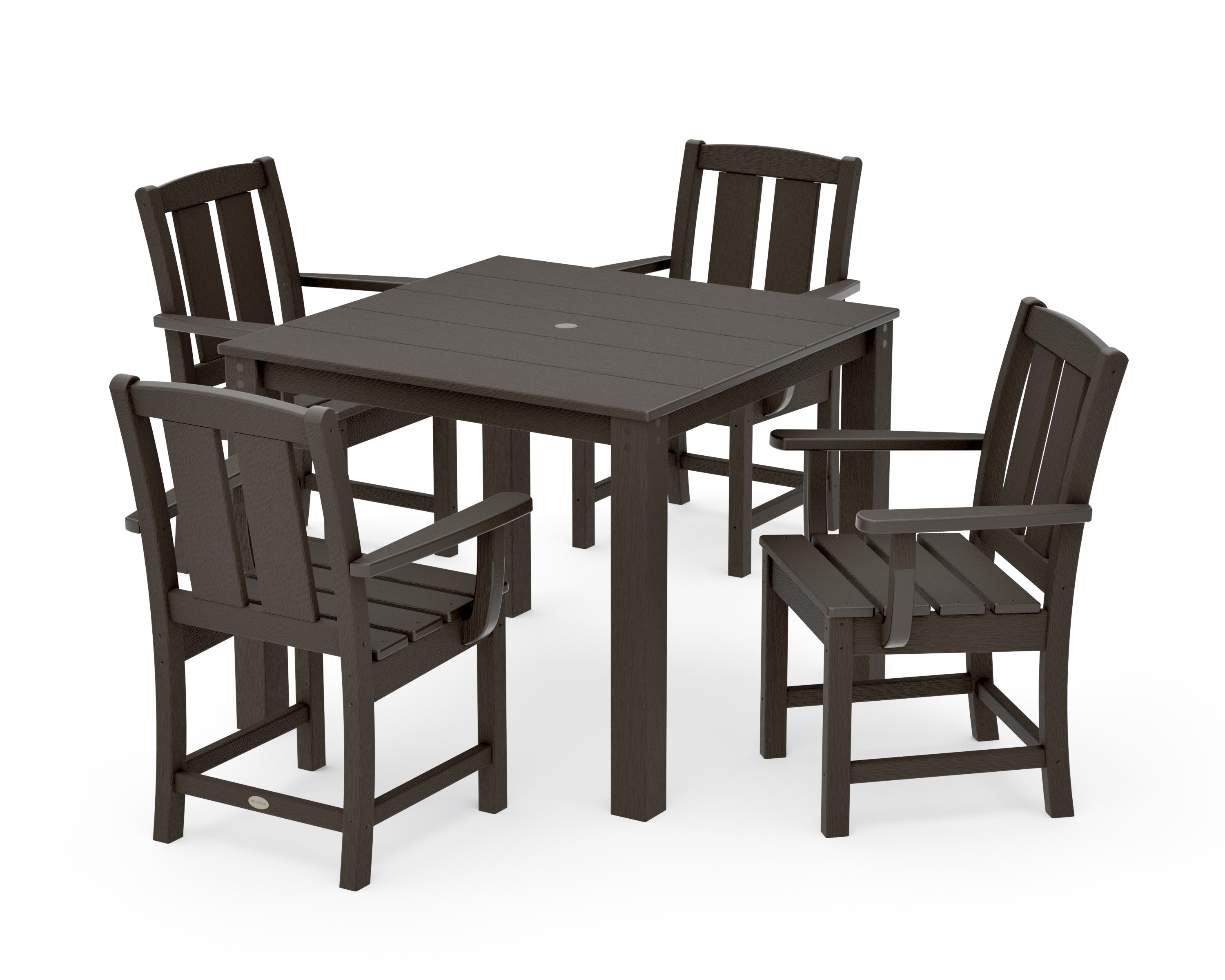 Mission 5-Piece Parsons Dining Set in Vintage Coffee