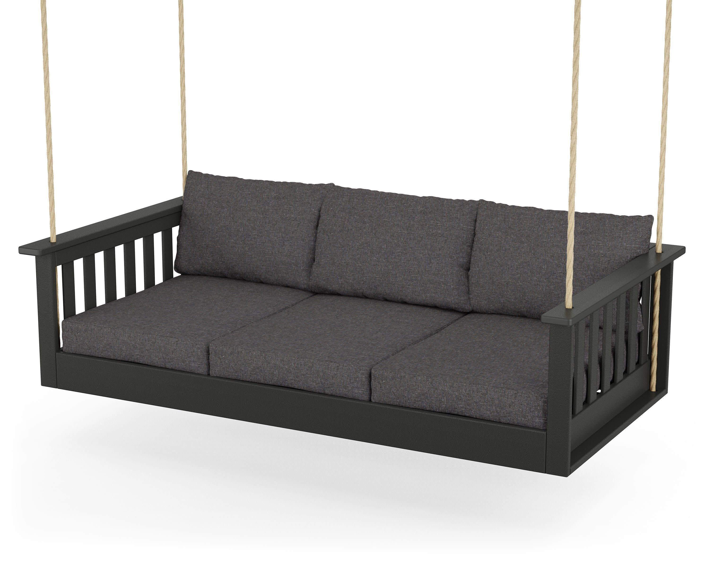 Vineyard Daybed Swing in Black / Ash Charcoal