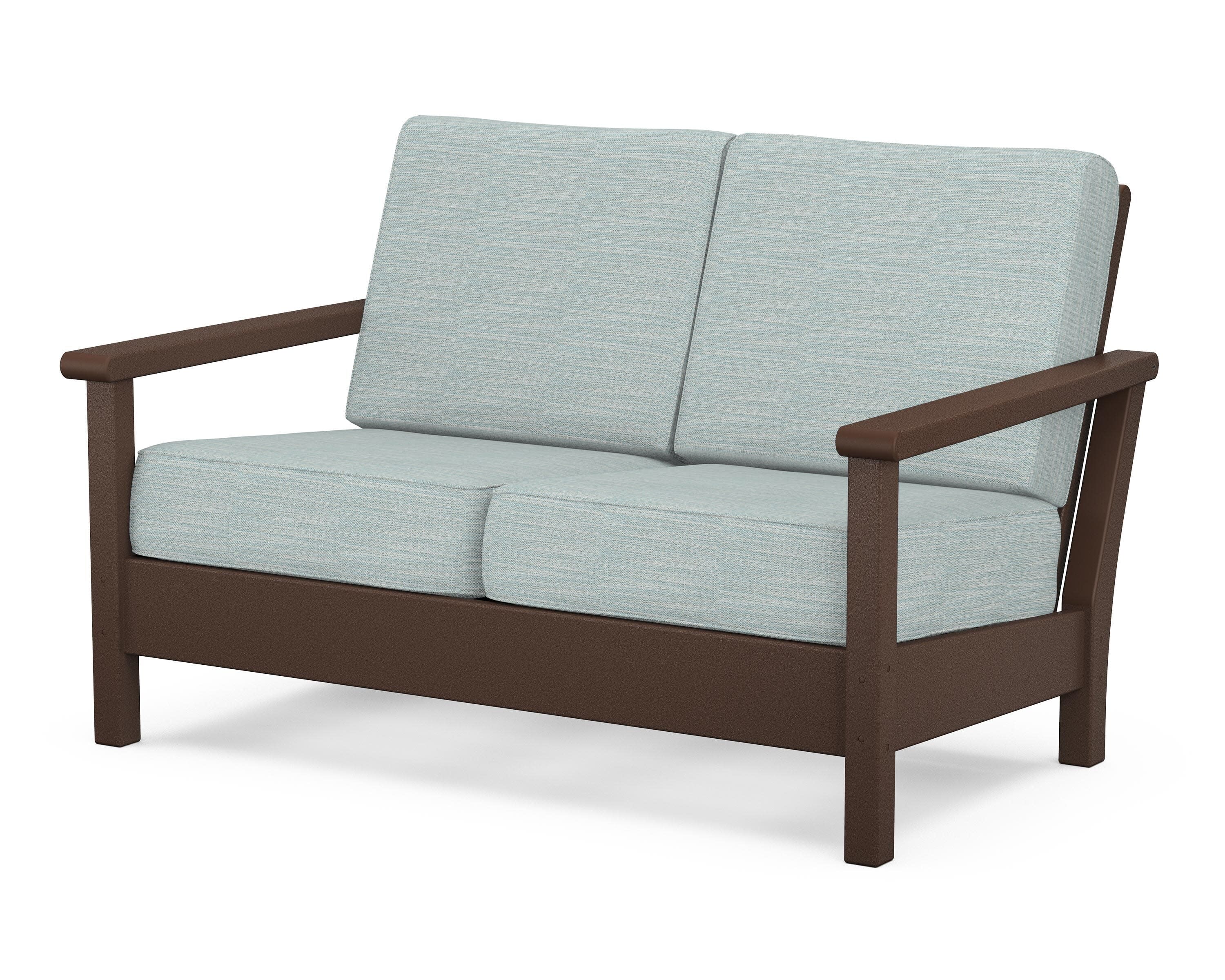 Harbour Deep Seating Loveseat in Mahogany / Soothe Mist