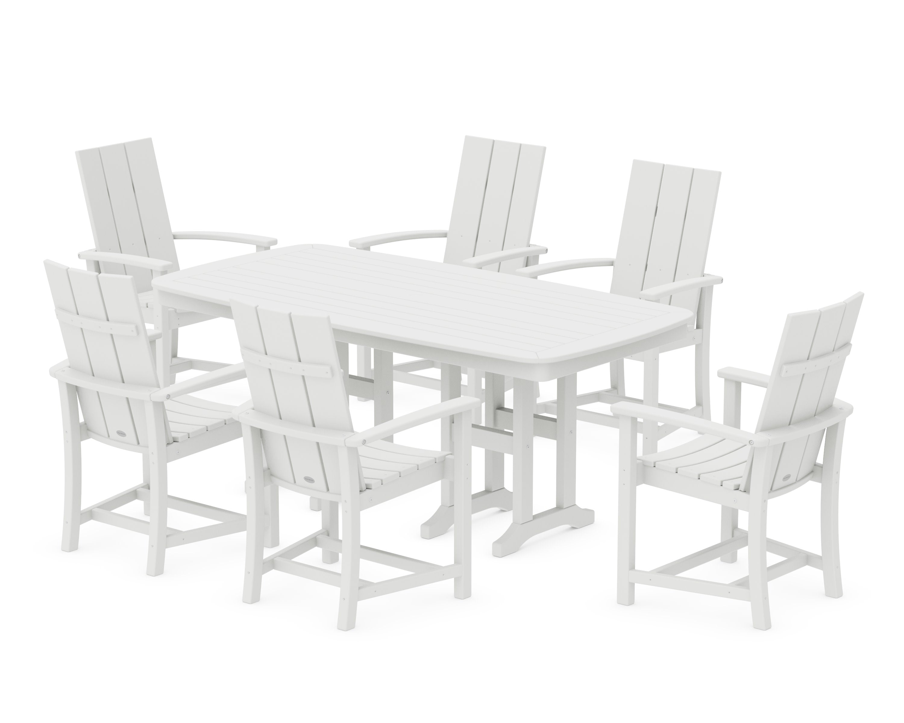 Modern Adirondack 7-Piece Dining Set in White