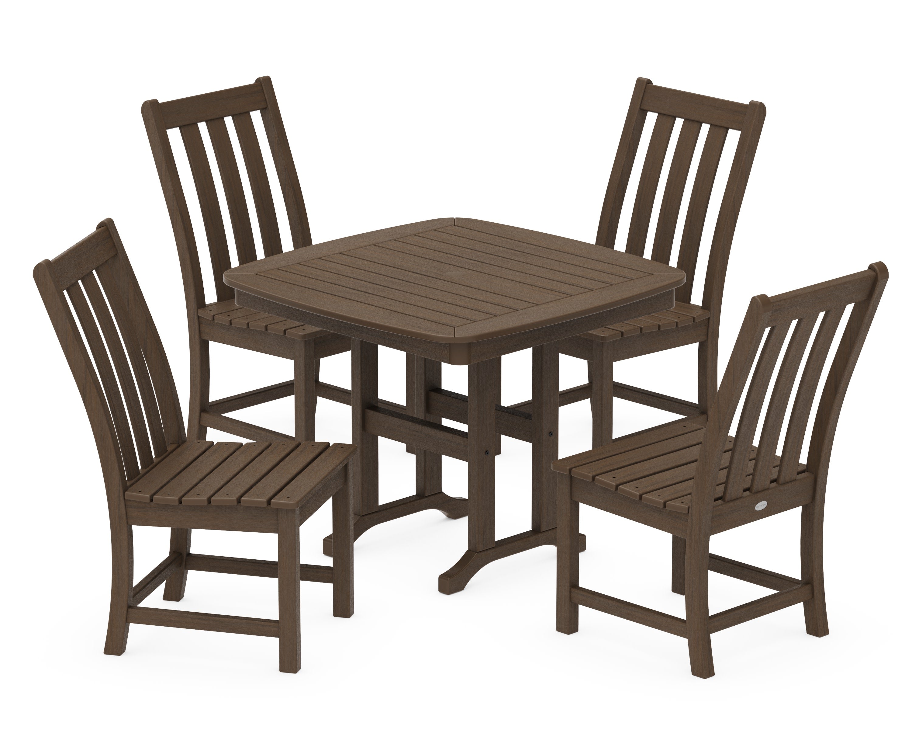 Vineyard 5-Piece Side Chair Dining Set in Kona