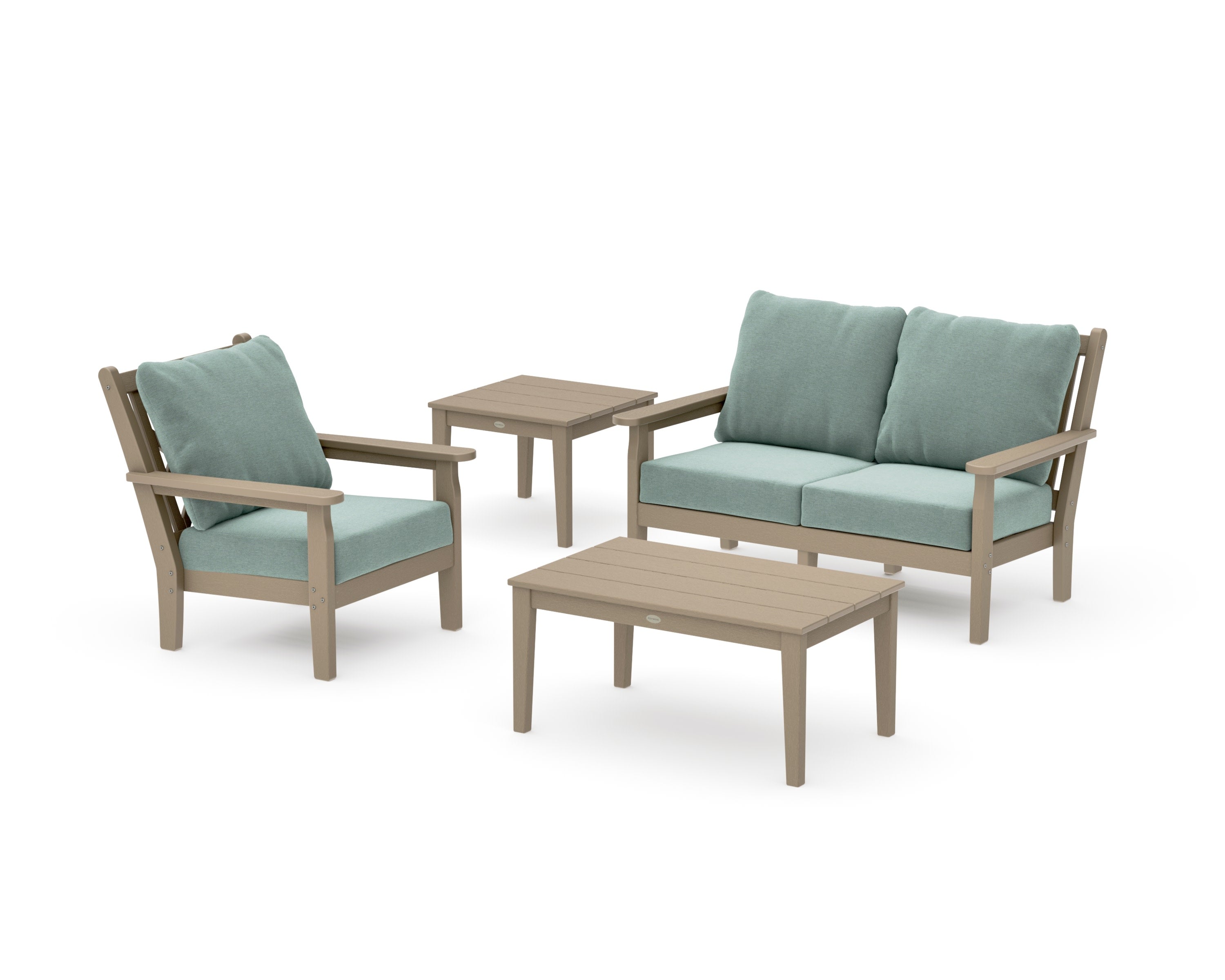Chippendale 4-Piece Deep Seating Set in Vintage Sahara / Glacier Spa