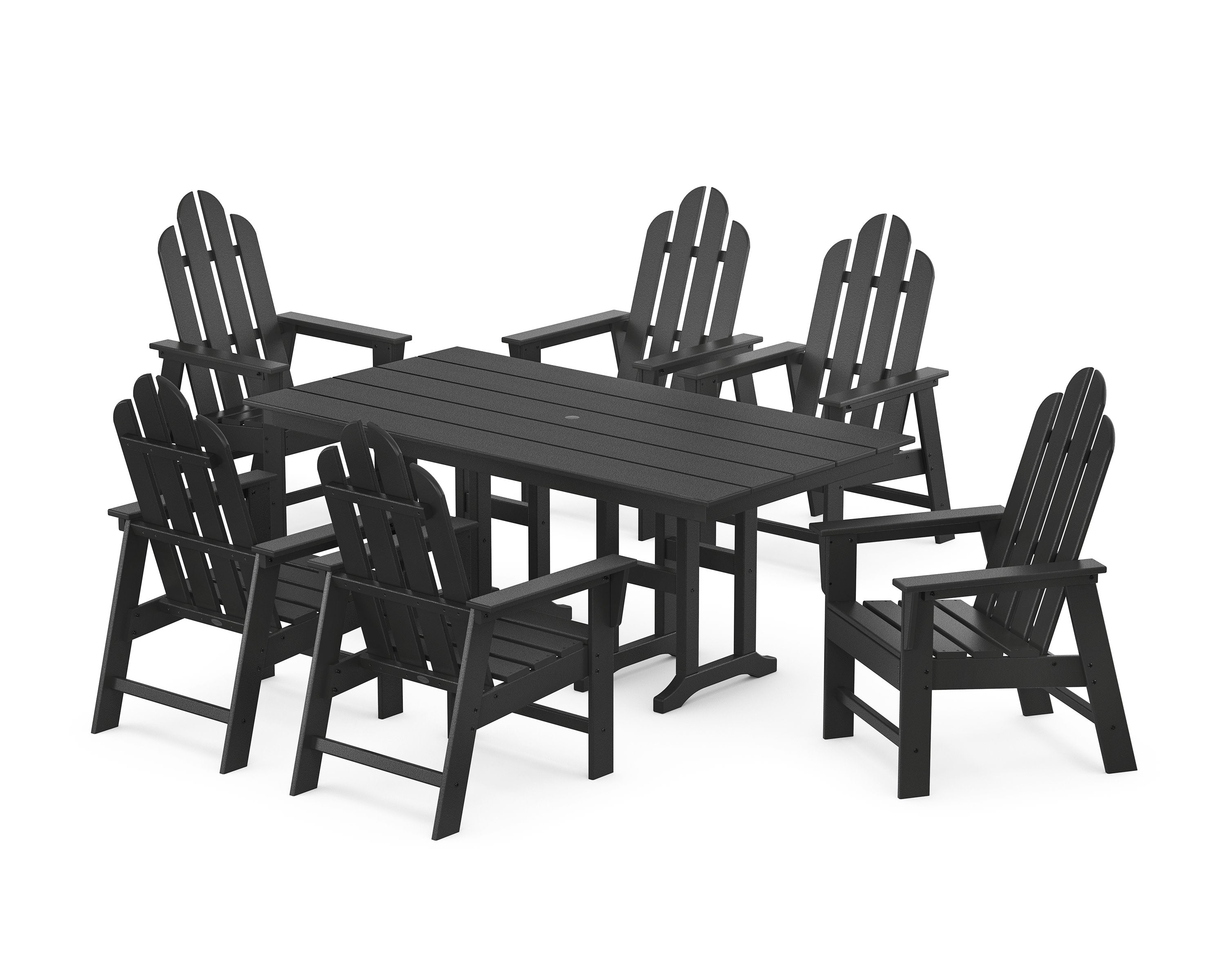 Long Island 7-Piece Farmhouse Dining Set in Black