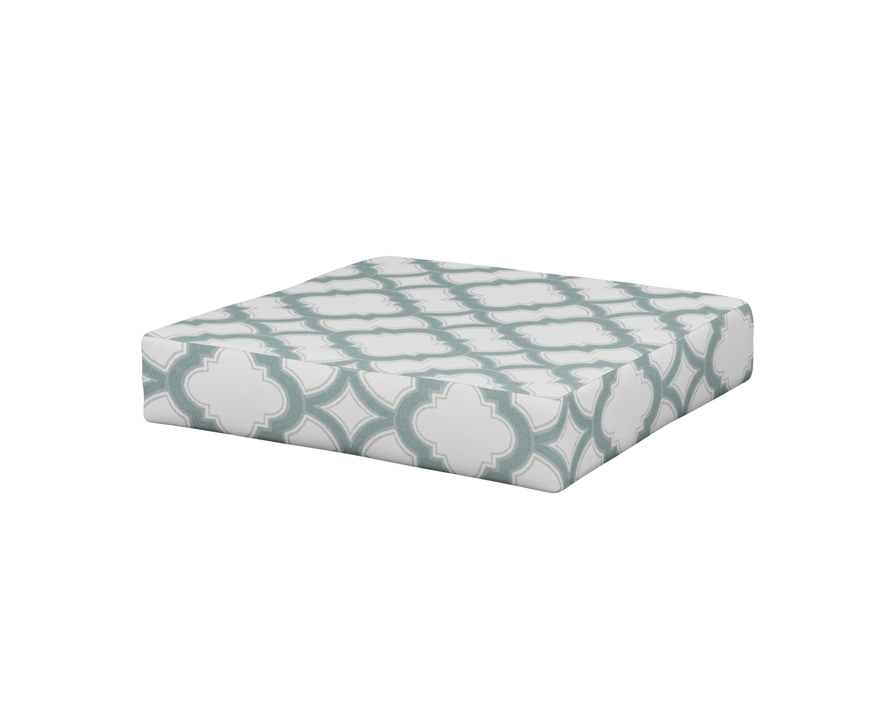Modular Ottoman Cushion in Trellis Glacier Spa
