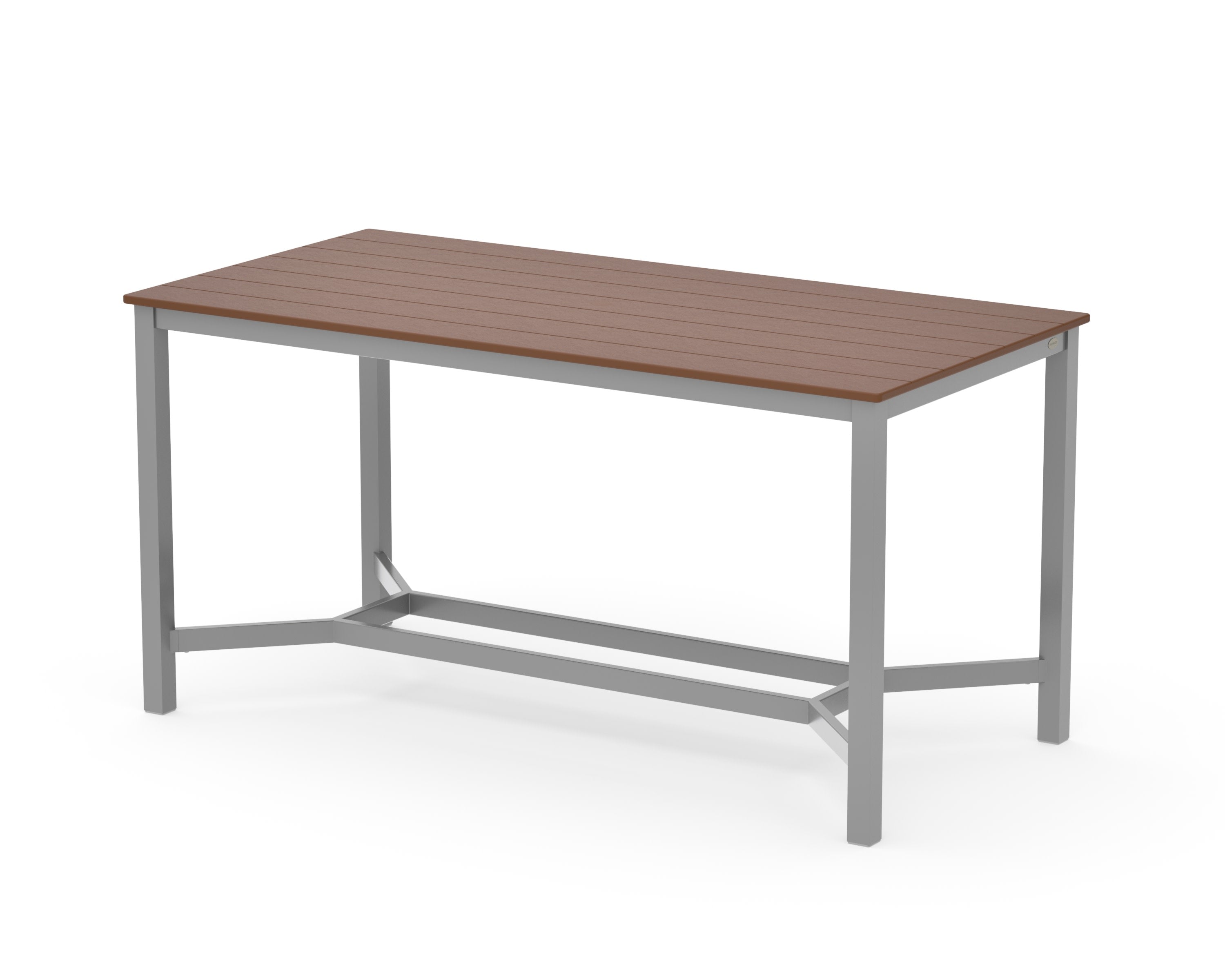 Main Street 36 x 72 Counter Table in Silver / Teak