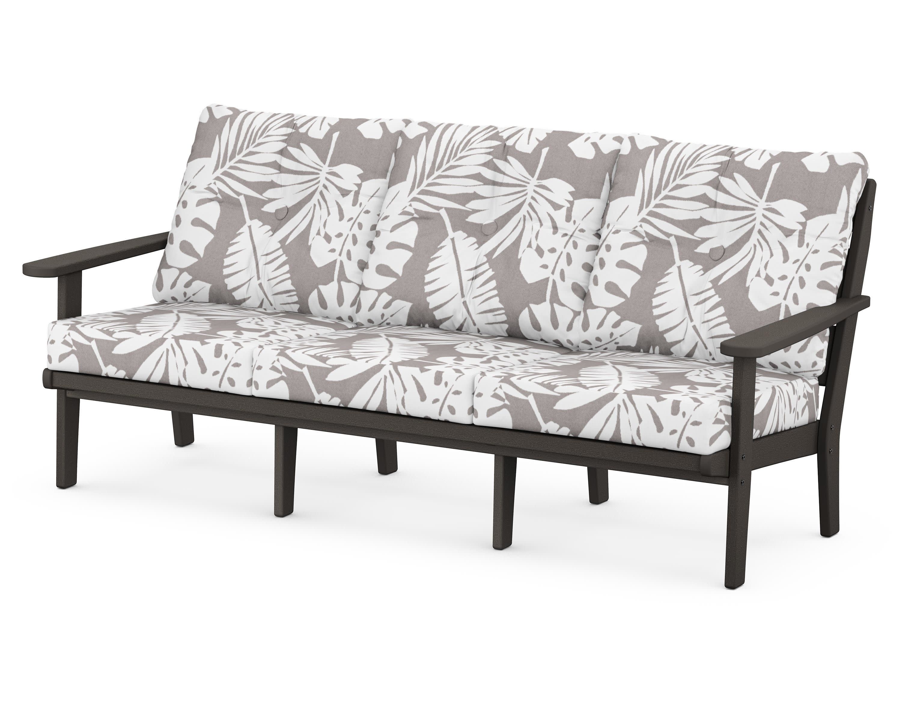 Lakeside Deep Seating Sofa in Vintage Coffee / Leaf Grey Mist