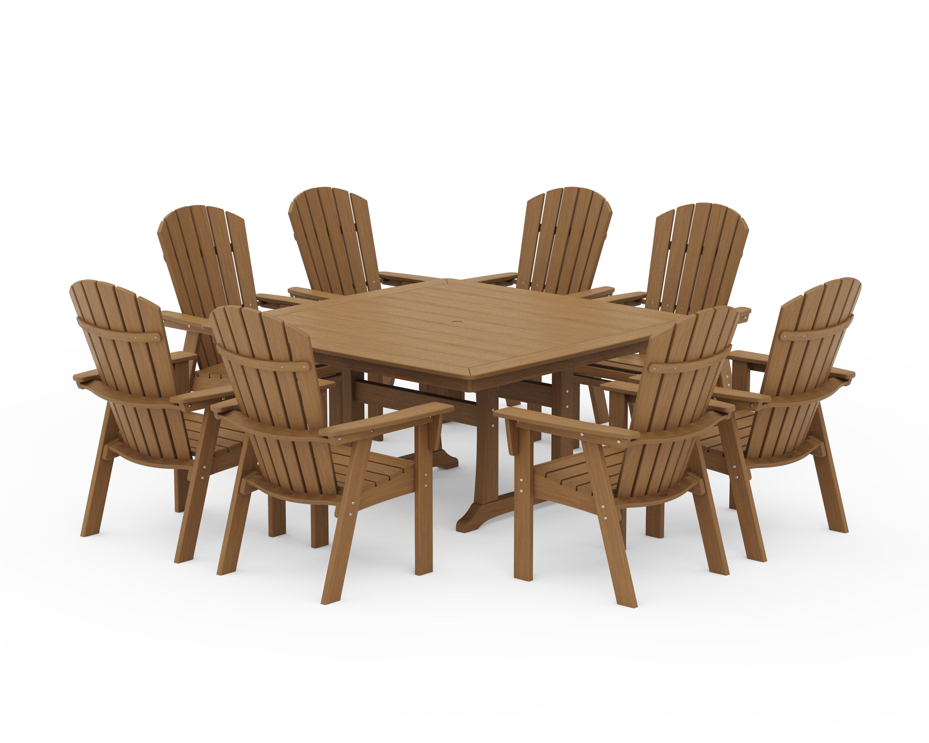Nautical Adirondack 9-Piece Trestle Dining Set in Natural