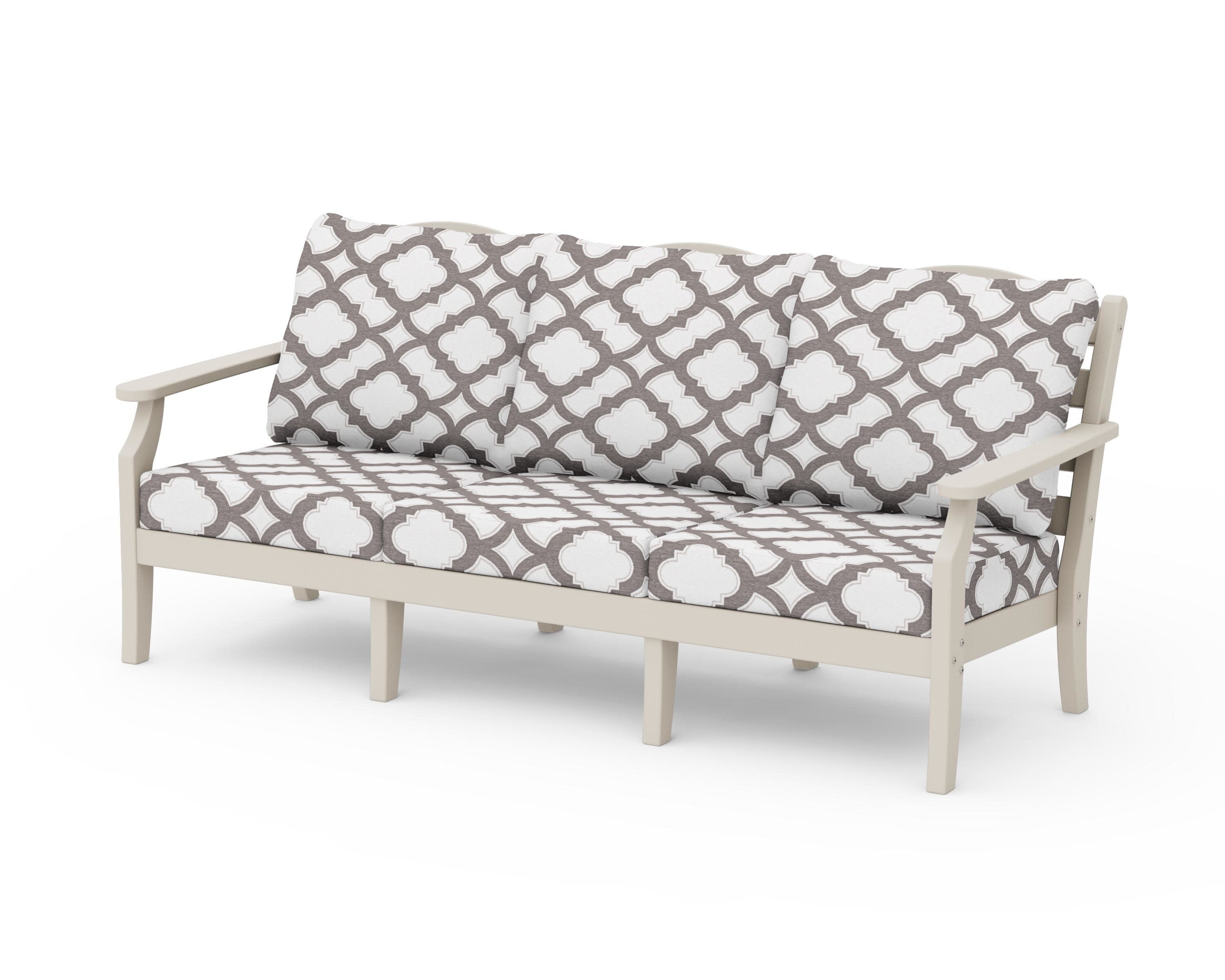 Savannah Deep Seating Sofa in Sand / Trellis Grey Mist