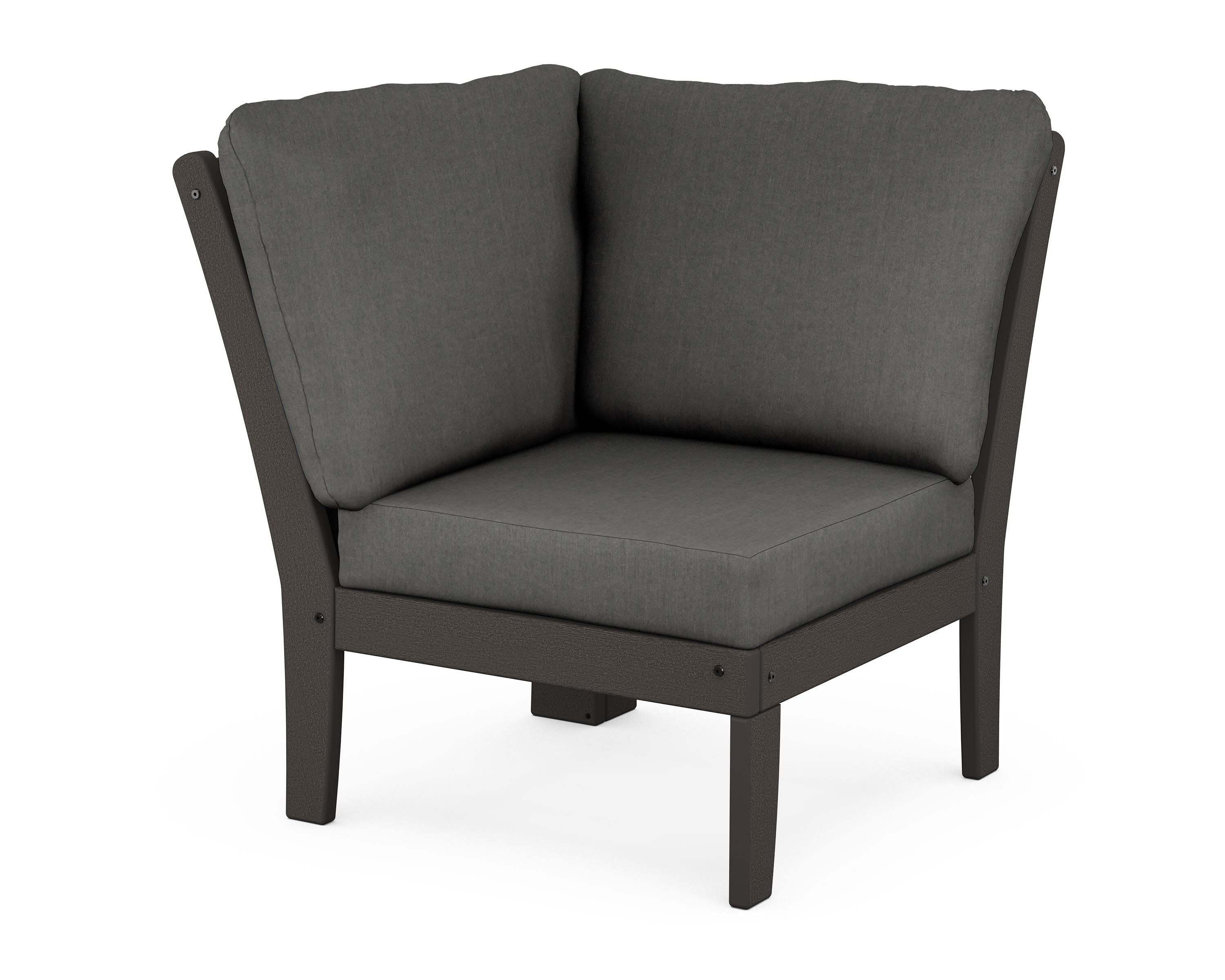 Braxton Modular Corner Chair in Vintage Coffee / Spectrum Carbon