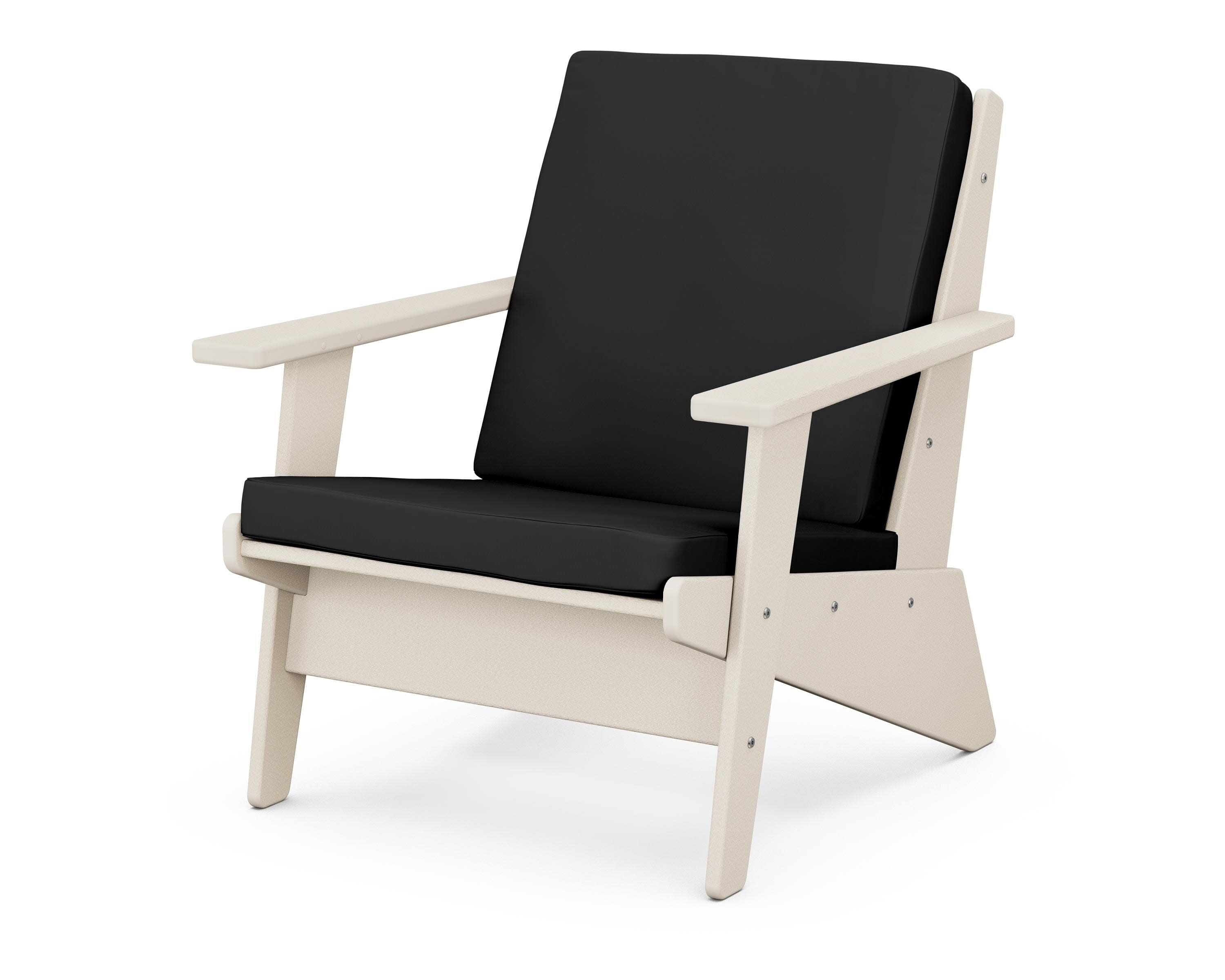 Riviera Modern Lounge Chair in Sand / Canvas Black