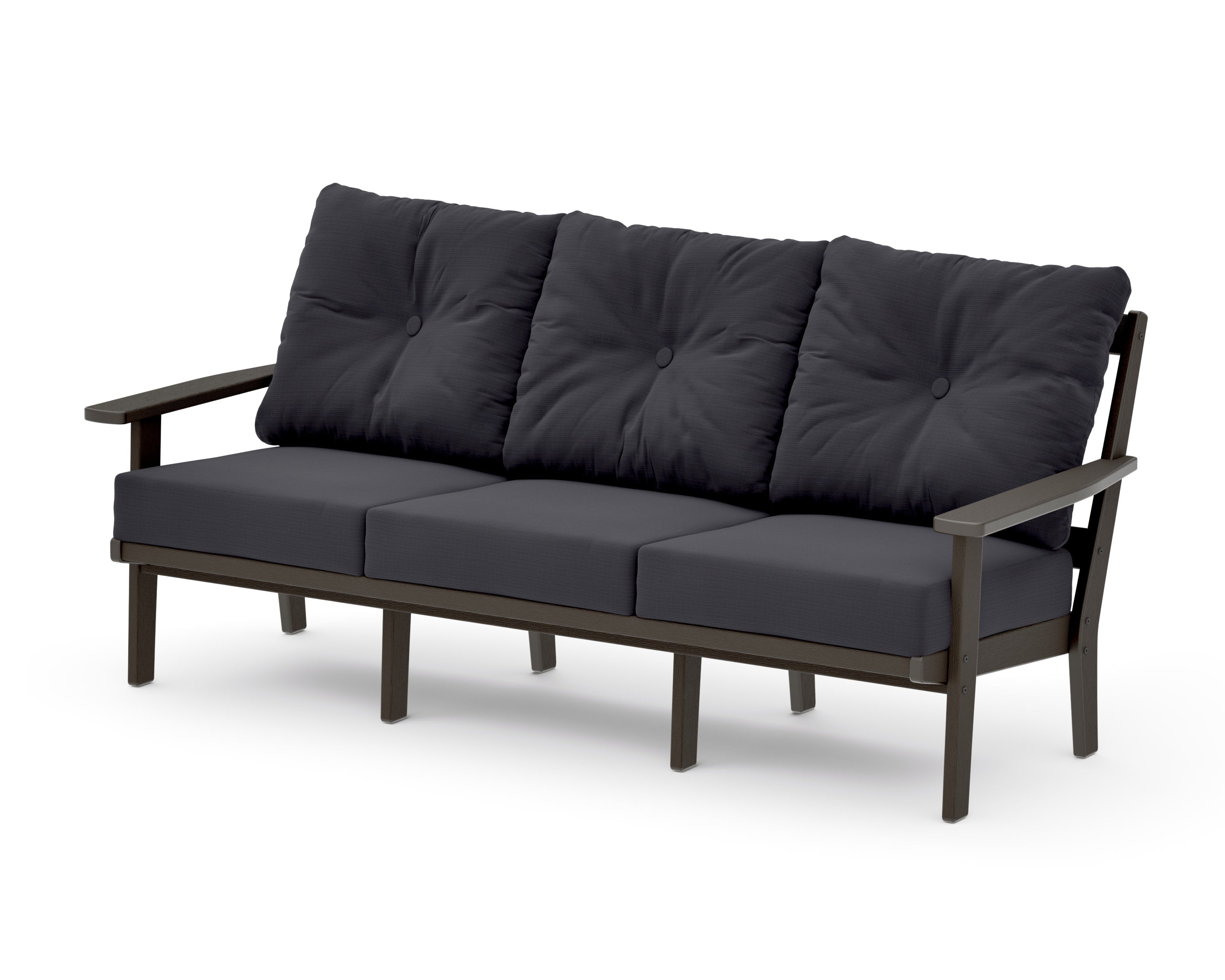 PrairieDeep Seating Sofa in Vintage Coffee / Midnight Linen
