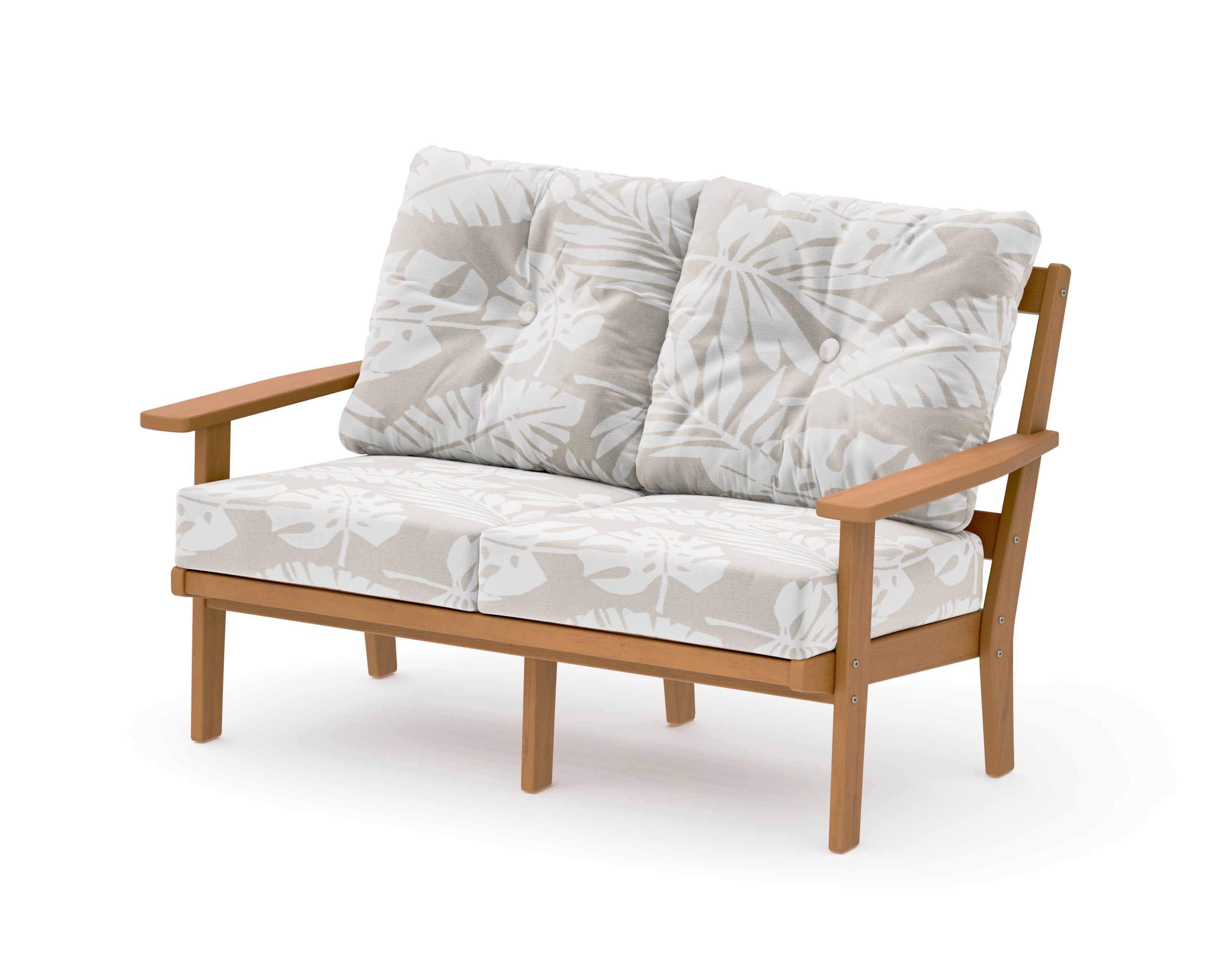 Prairie Deep SeatingLoveseat in Natural / Leaf Dune Burlap