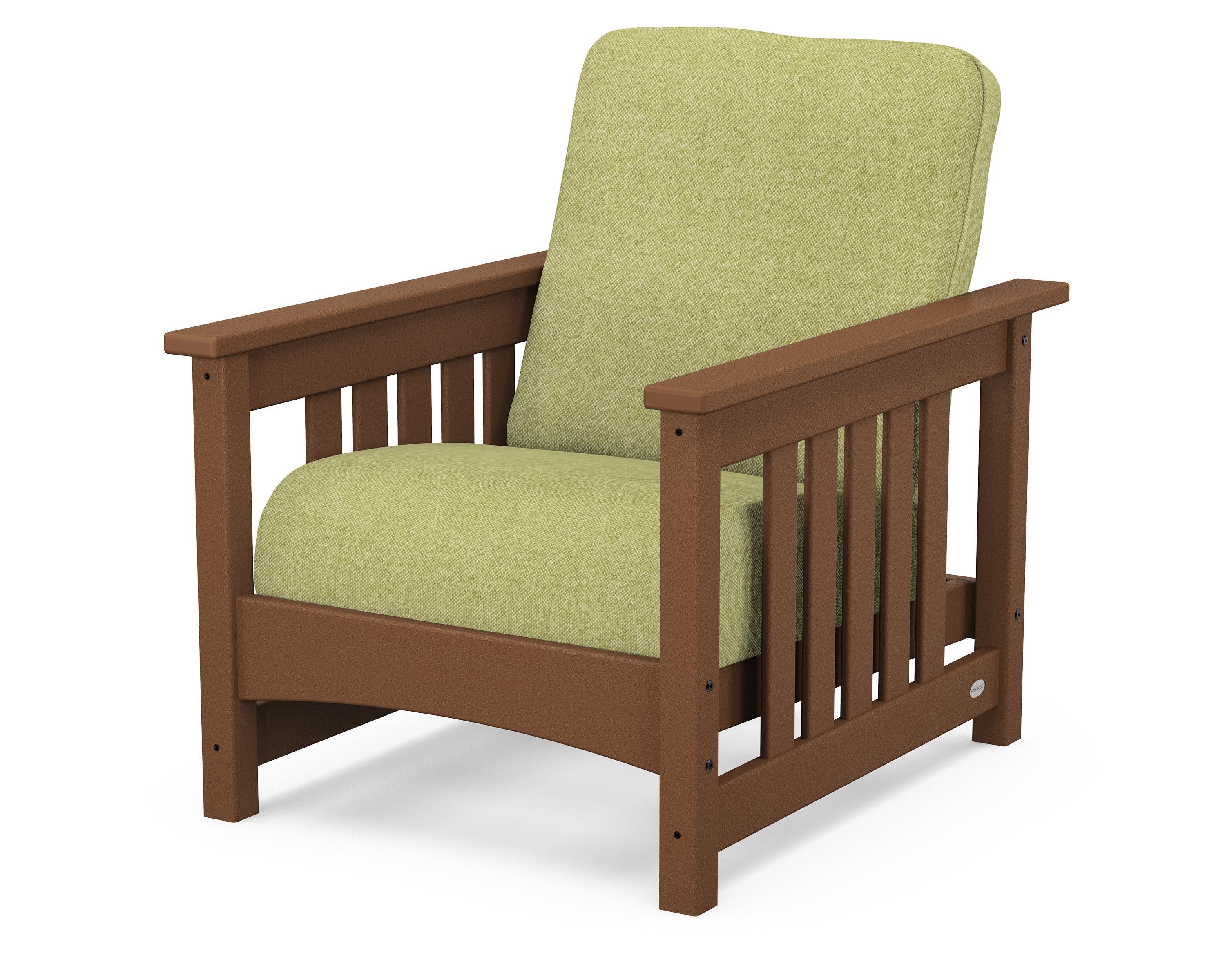 Club Mission Chair in Teak / Chartreuse Boucle