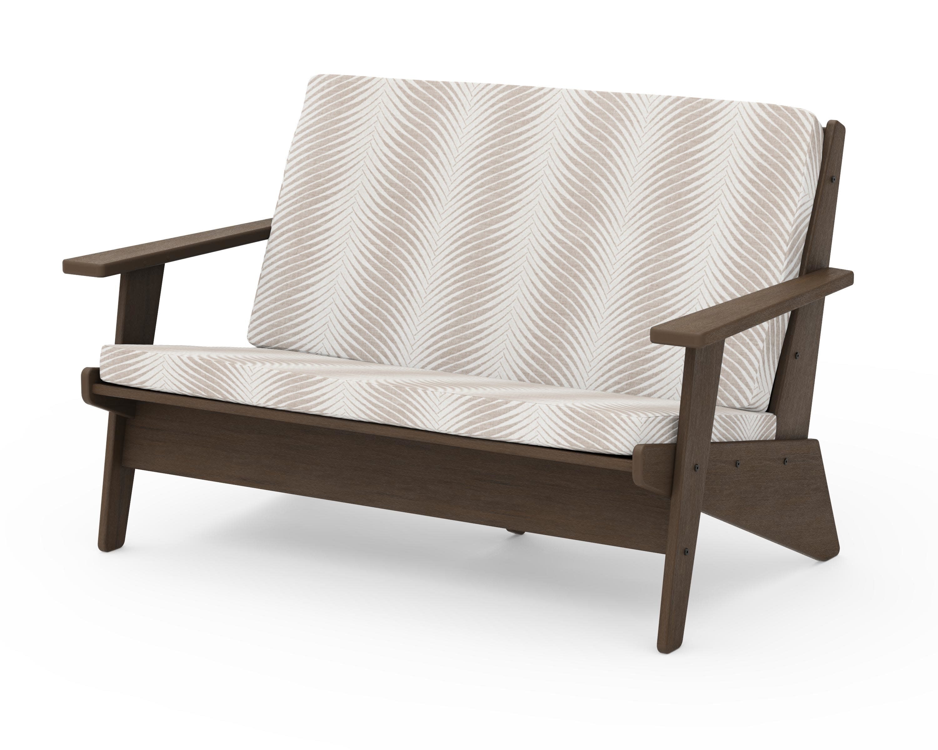 Riviera Modern Lounge Loveseat in Kona / Clock Out Cloud