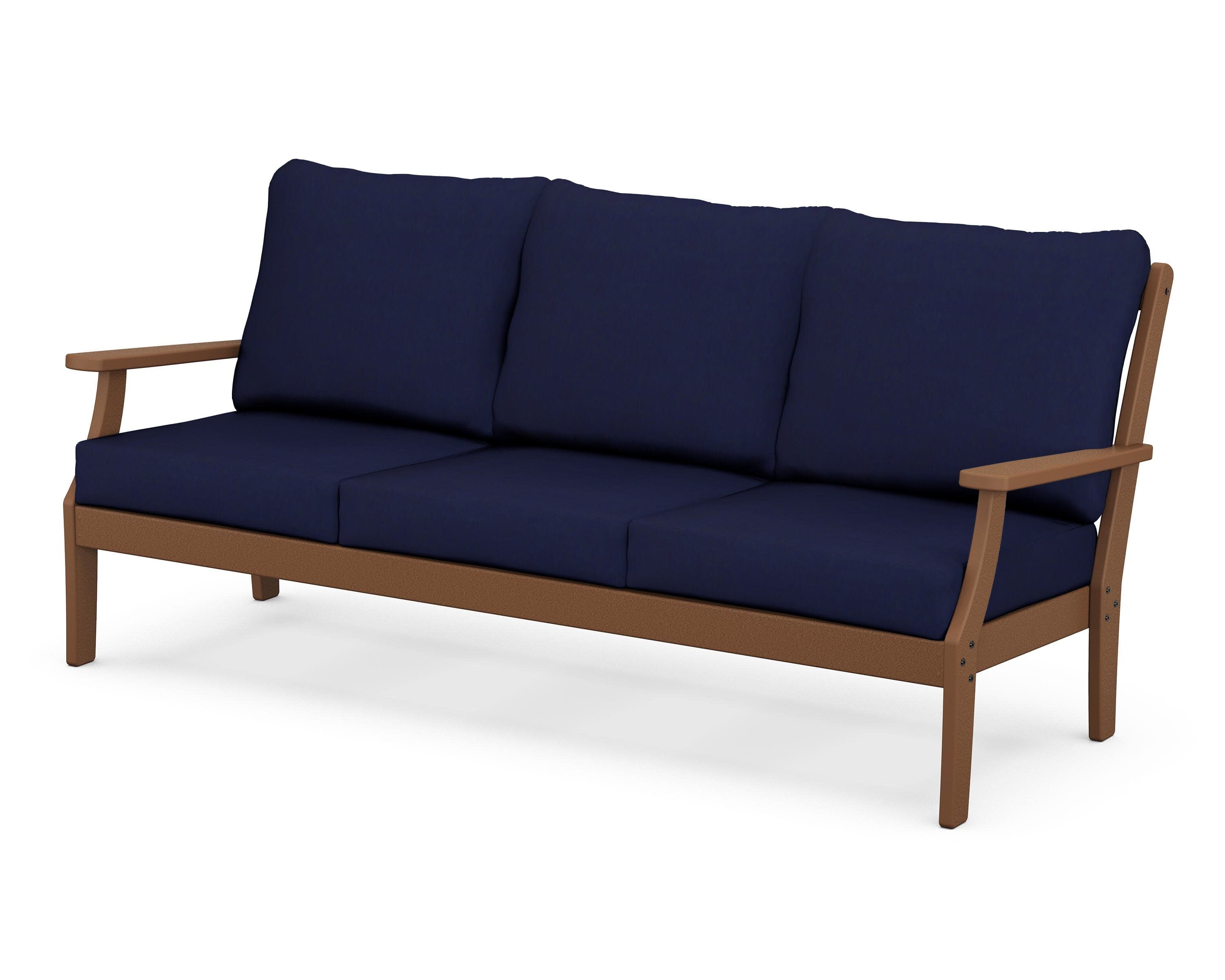 Braxton Deep Seating Sofa in Teak / Navy