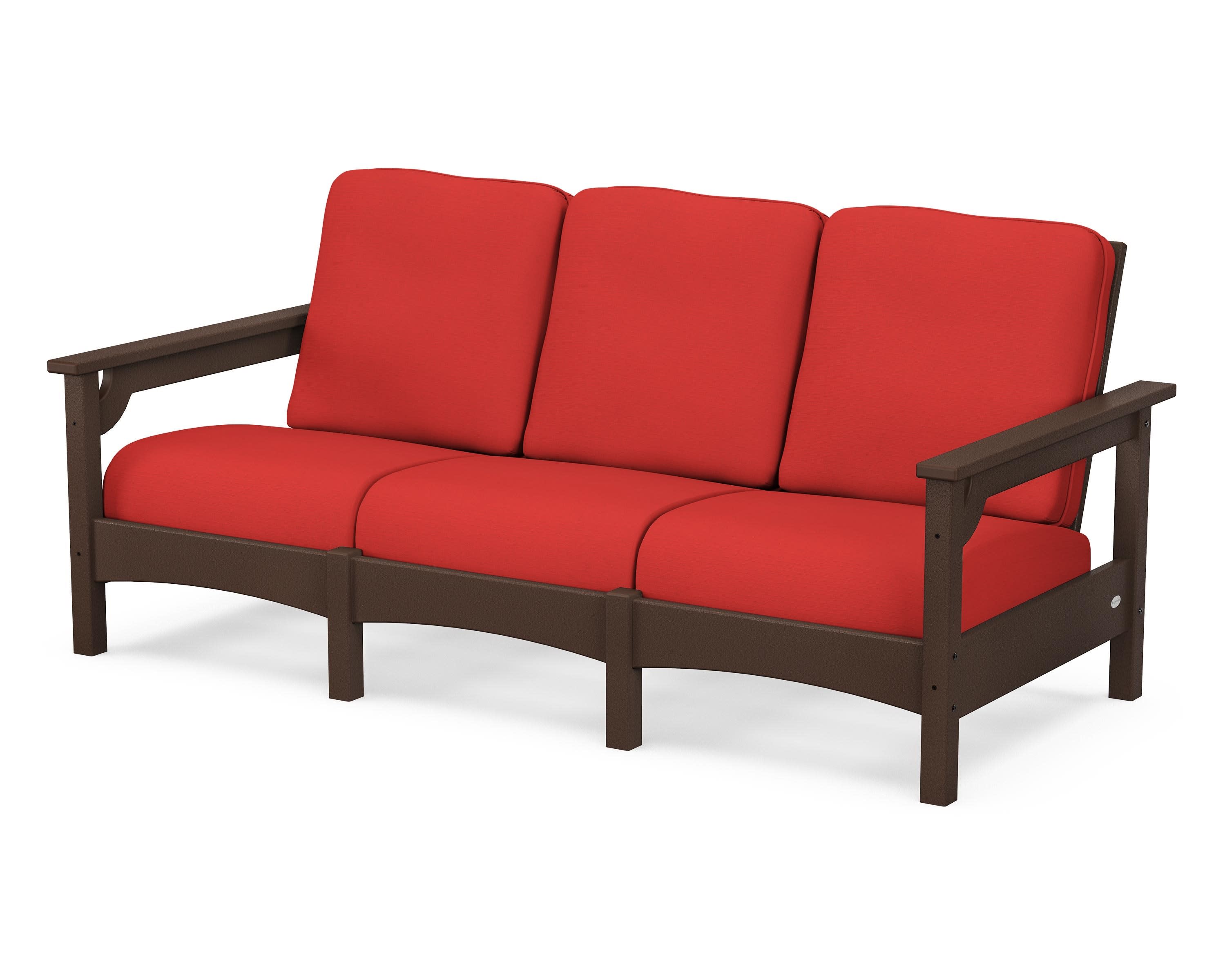 Club Sofa in Mahogany / Crimson Linen