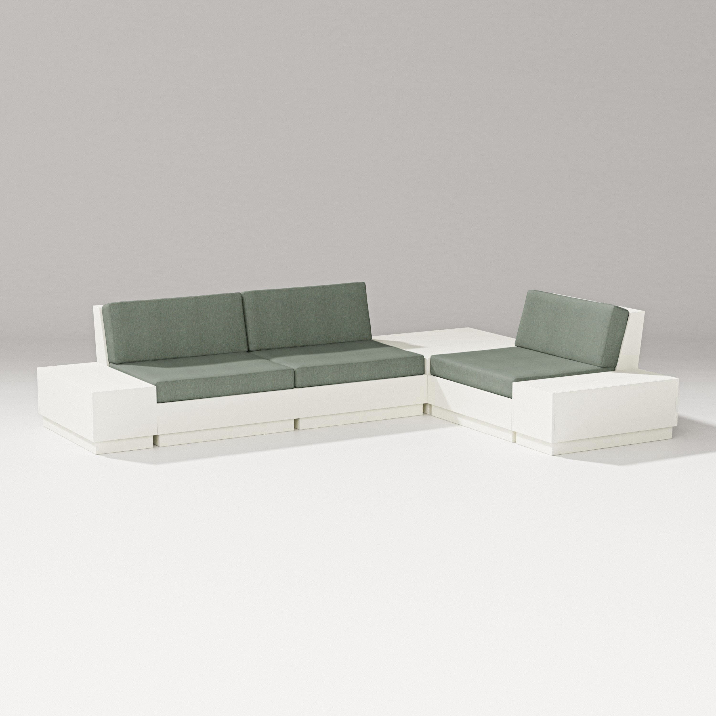 Elevate 6-Piece Corner Sectional in Vintage White / Cast Sage