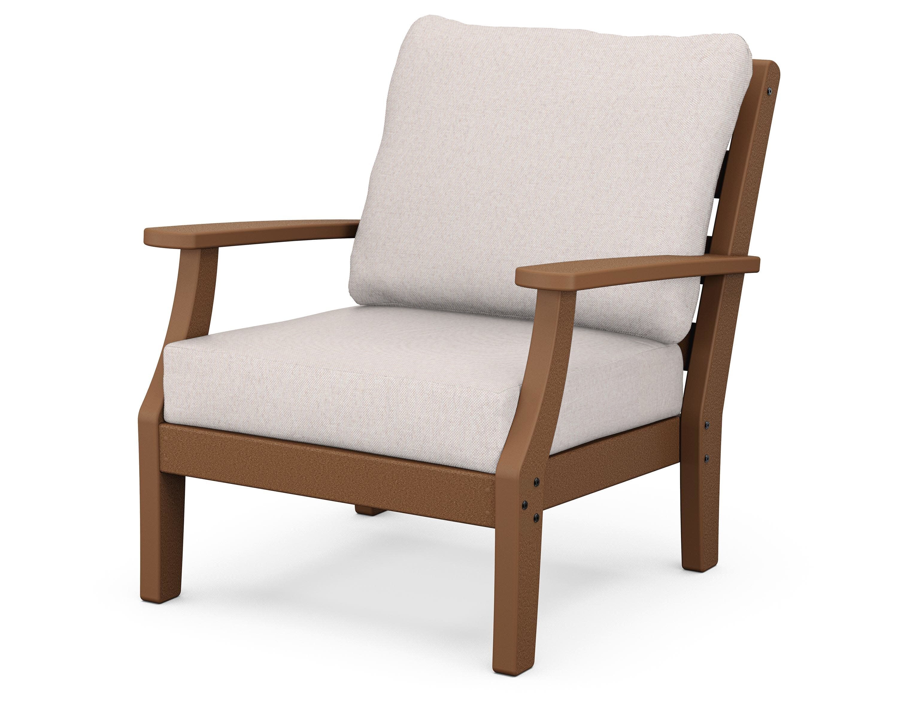 Chesapeake Deep Seating Chair in Teak / Dune Burlap
