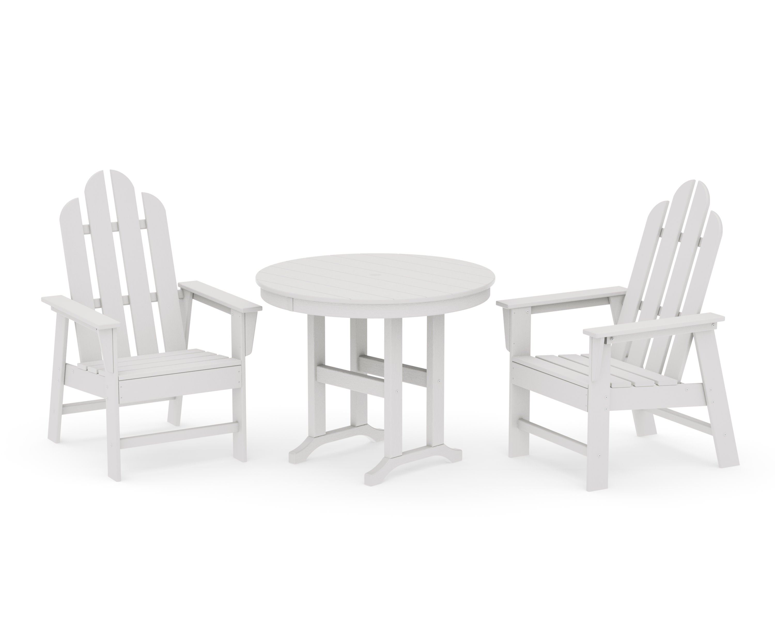 Long Island 3-Piece Round Dining Set in Vintage White