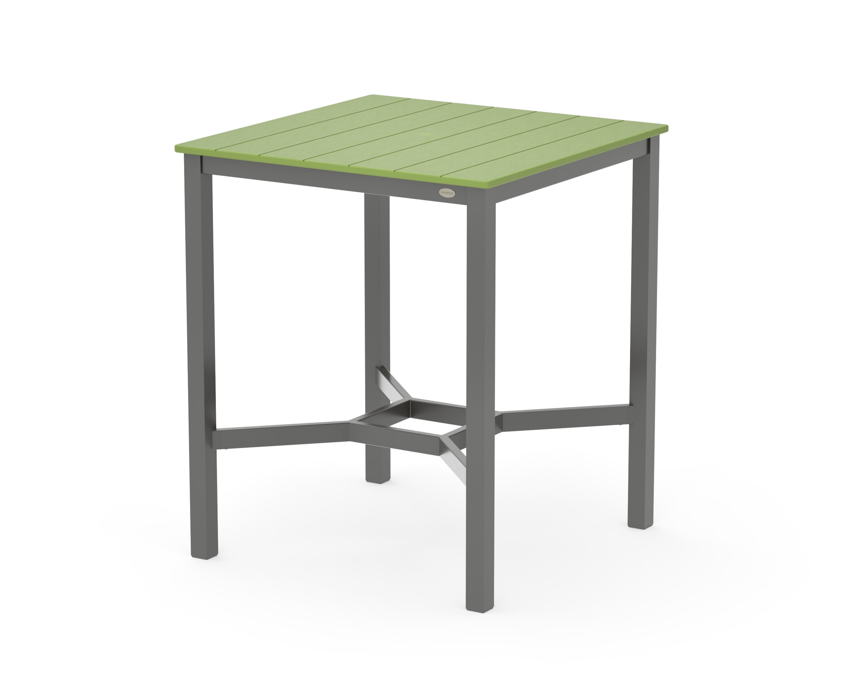 Main Street 36 x 36 Bar Table in Charcoal / Lime