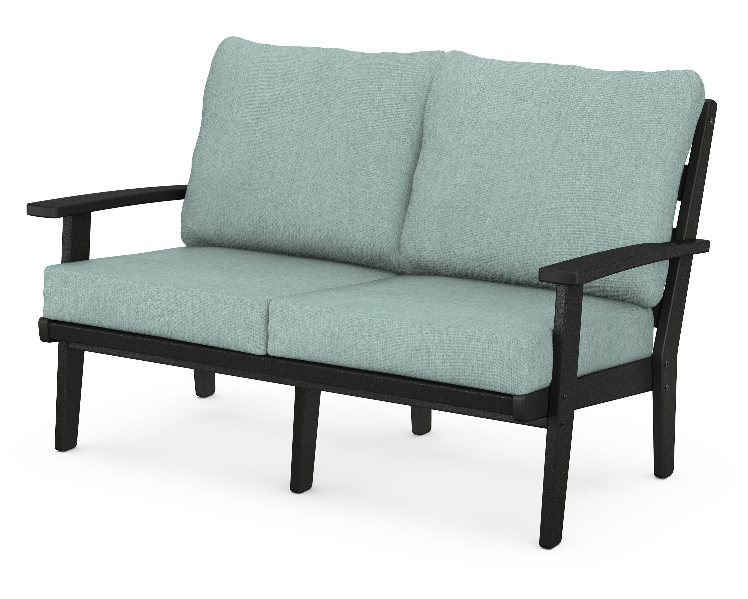 Grant Park Deep Seating Loveseat in Black / Glacier Spa
