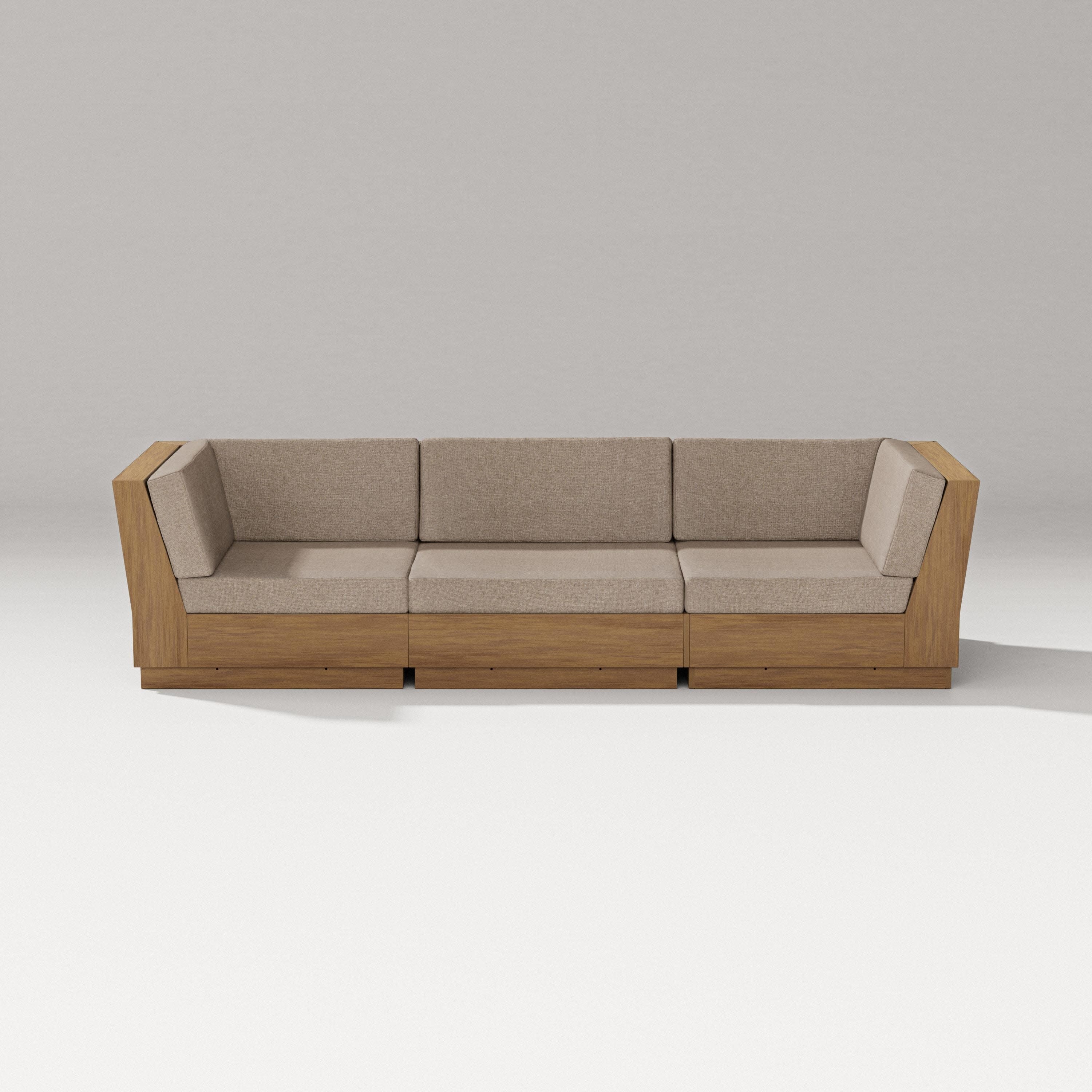 Elevate Sofa Sectional in Natural / Spiced Burlap