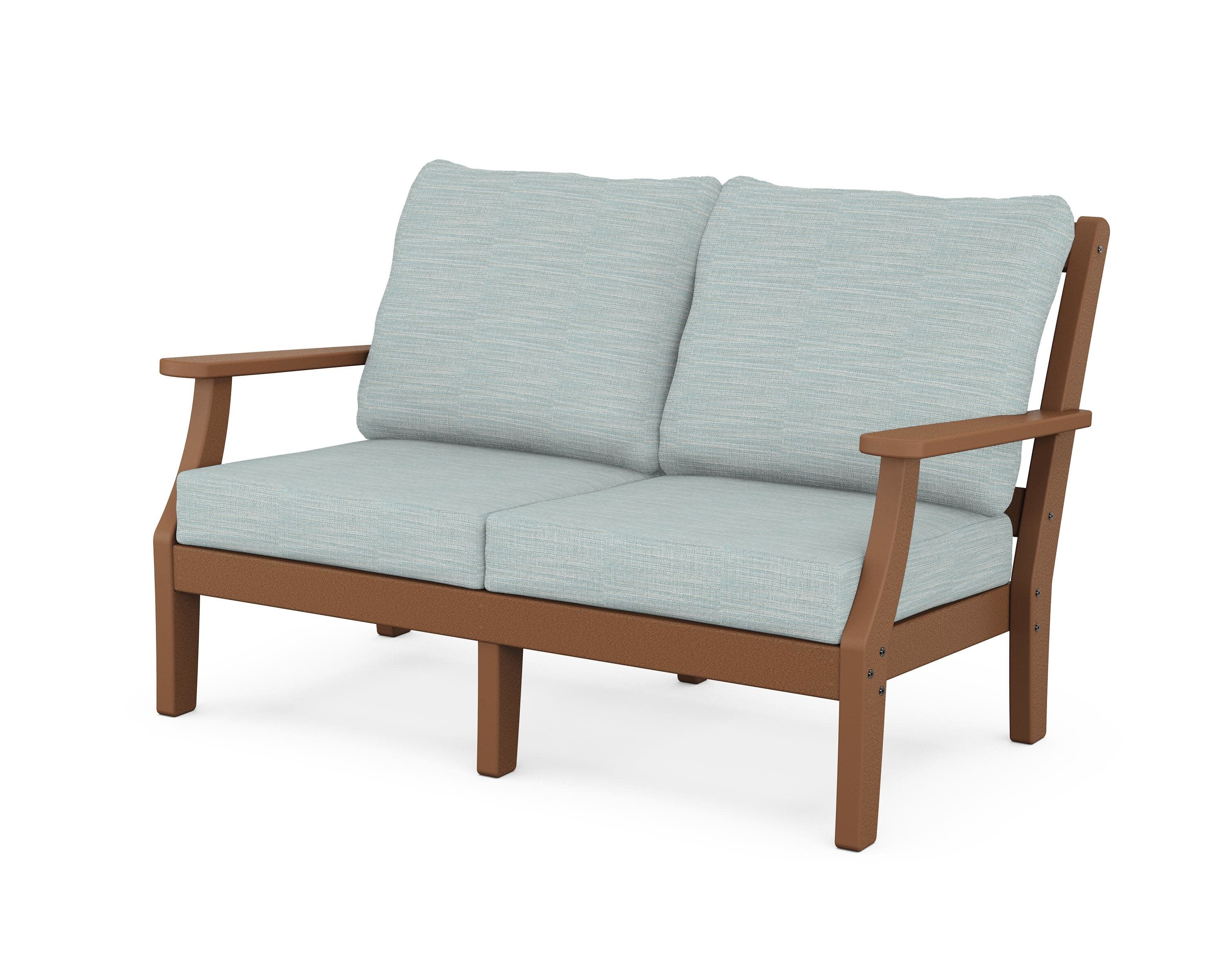 Chinoiserie Deep Seating Loveseat in Teak / Soothe Mist