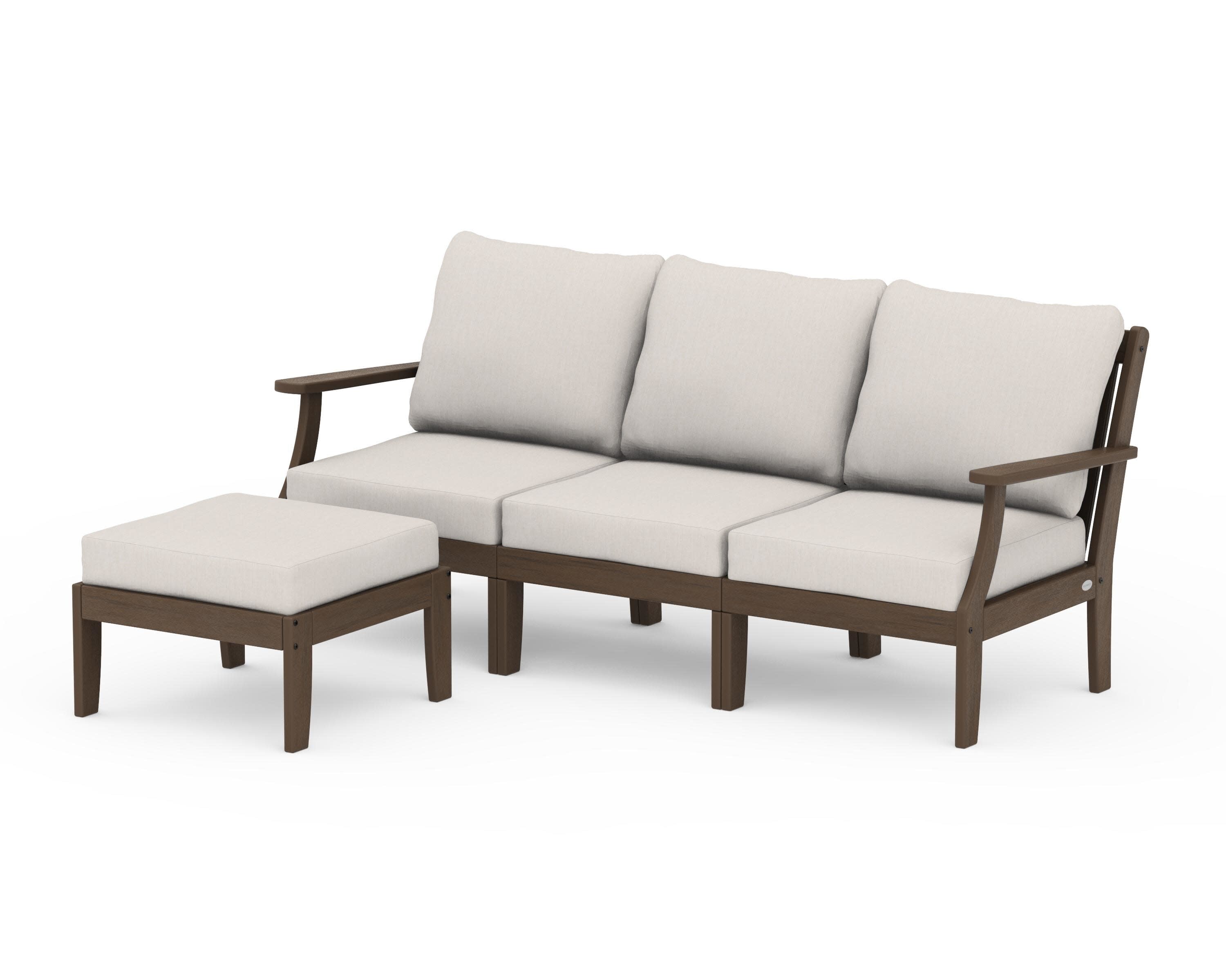 Braxton Modular 4-Piece Deep Seating Set with Ottoman in Kona / Cast Ash
