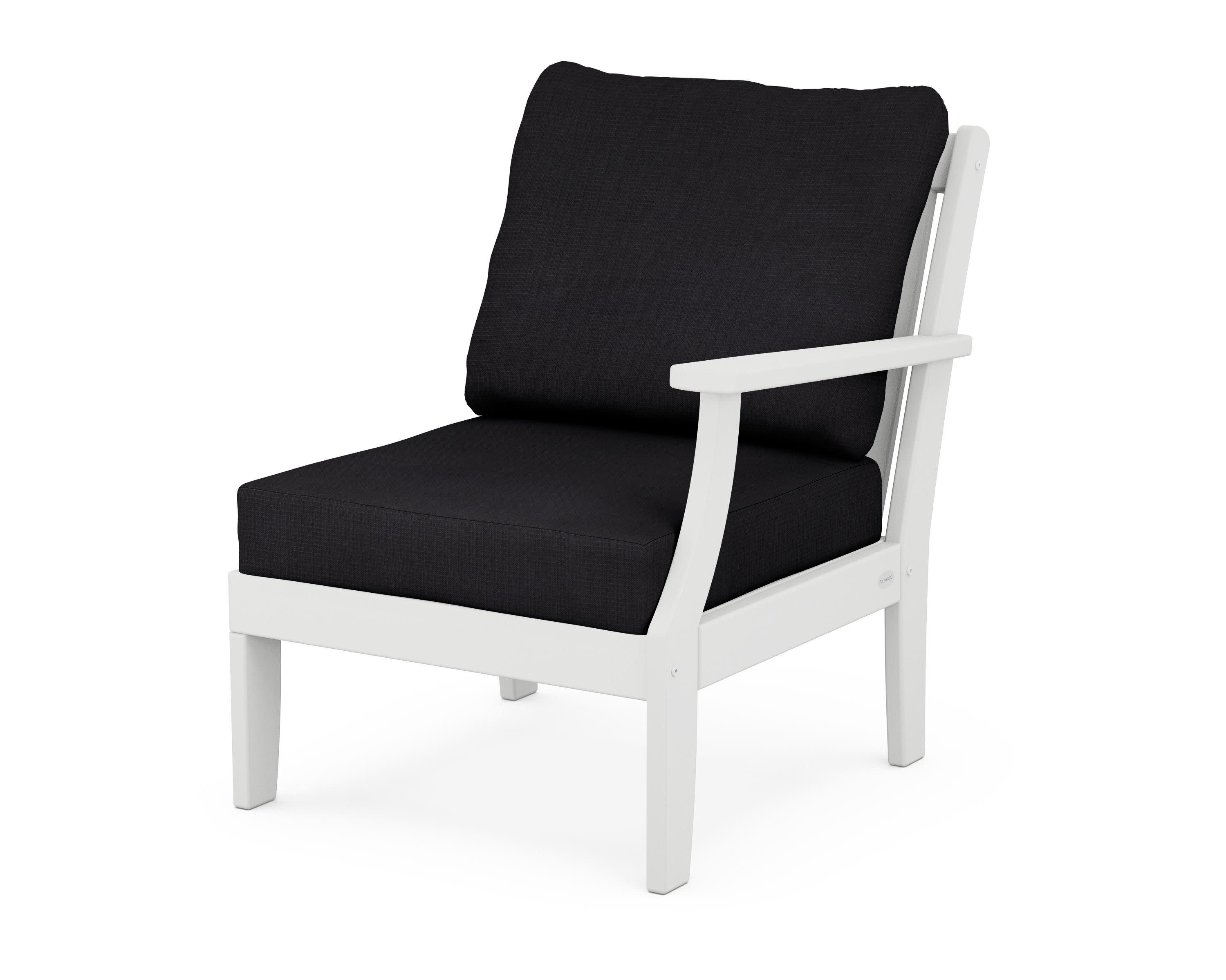 Braxton Modular Right Arm Chair in White / Midnight Linen