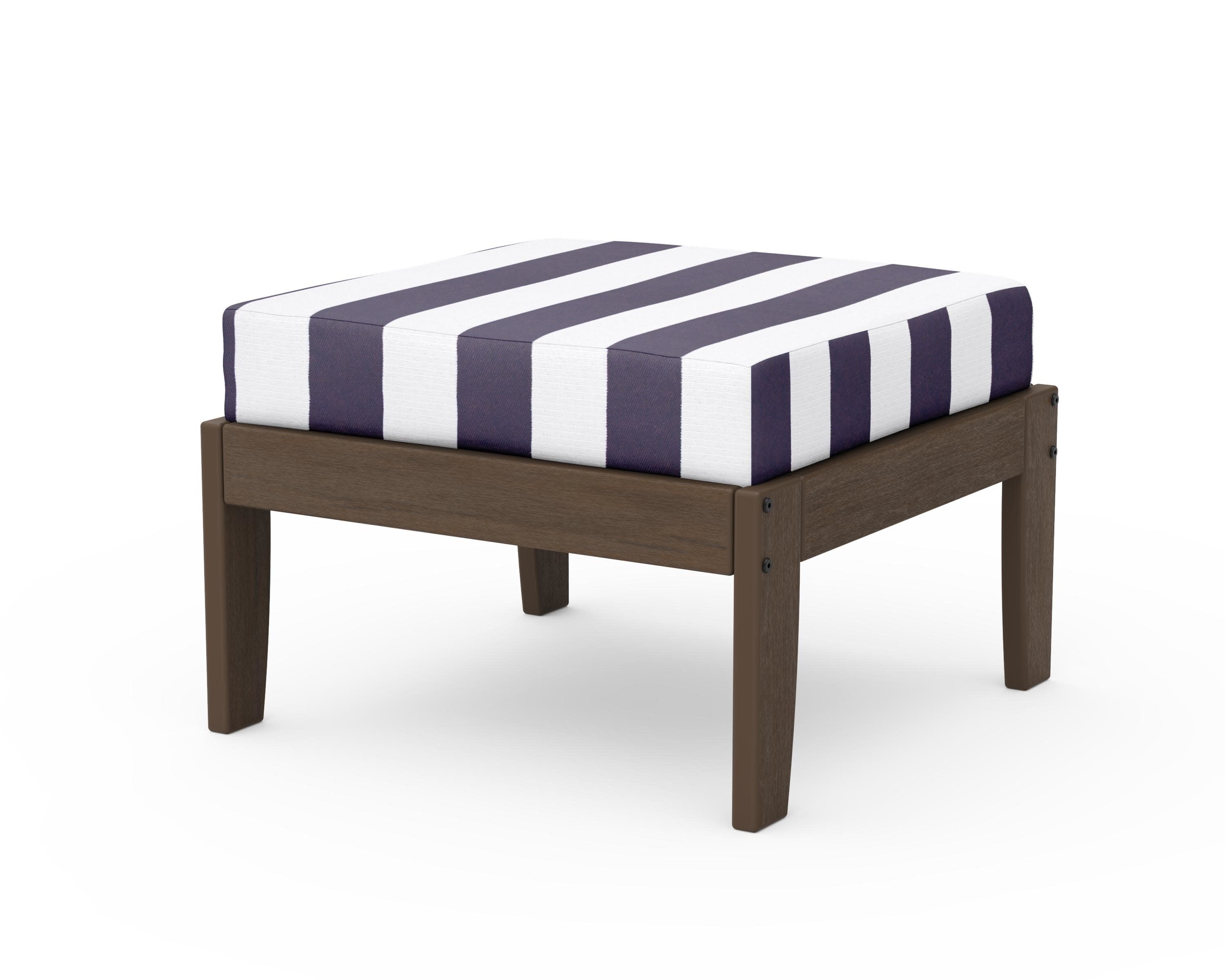 Modular Ottoman - Classic in Kona / Cabana Stripe Navy