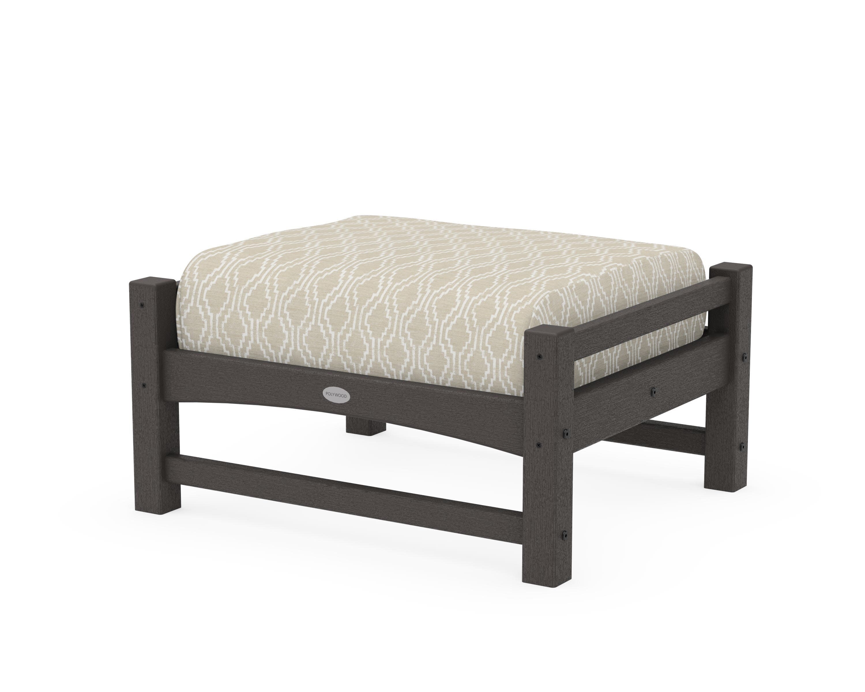 Club Ottoman in Vintage Coffee / Solve Linen